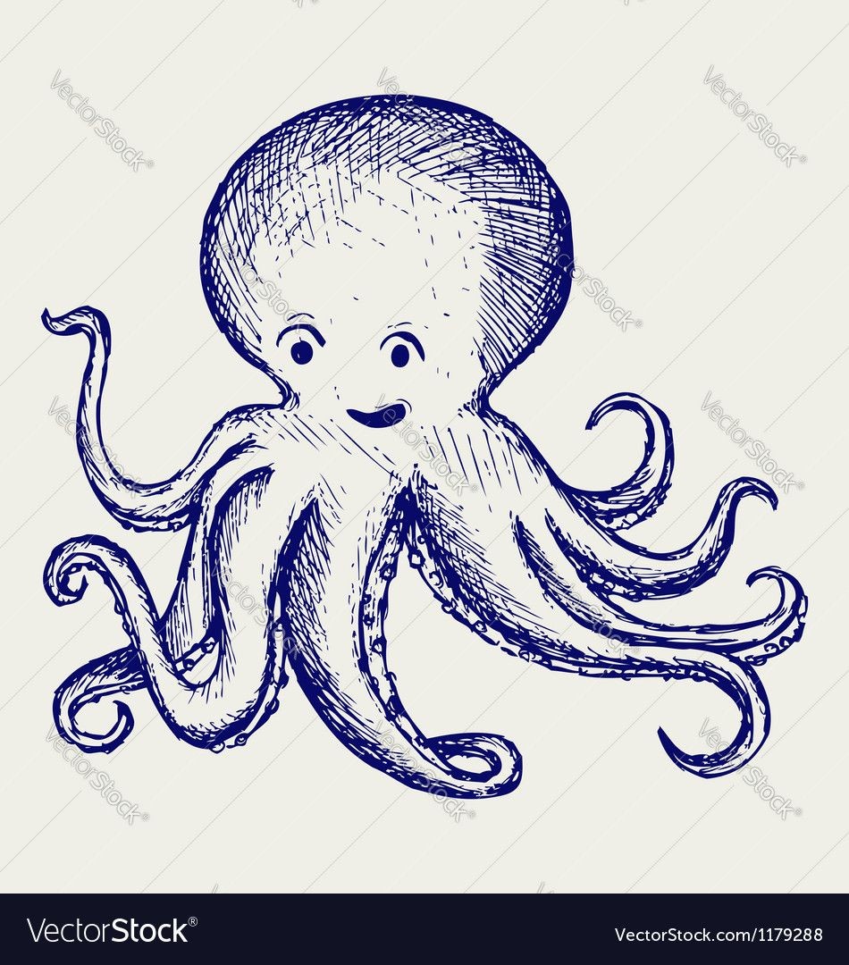 Octopus Papercraft Tentacles Octopus Doodle Style Download A Free Preview or High