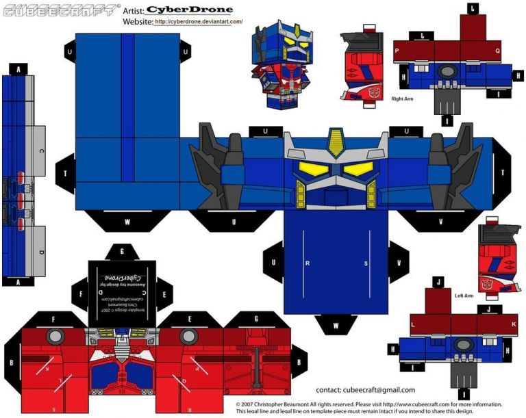 Printable Optimus Prime Papercraft - Printable Papercrafts - Printable ...