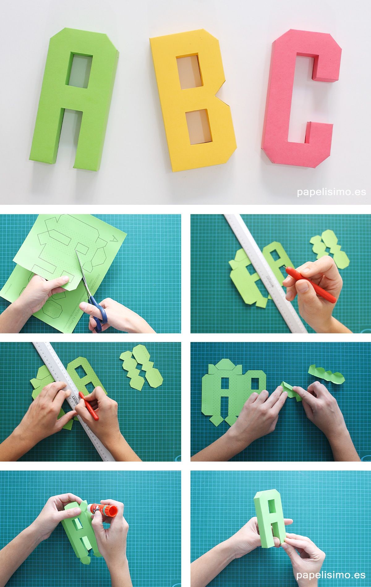 Papercraft Alphabet Abecedario Letras De Papel 3d Paper Alphabet Letters …