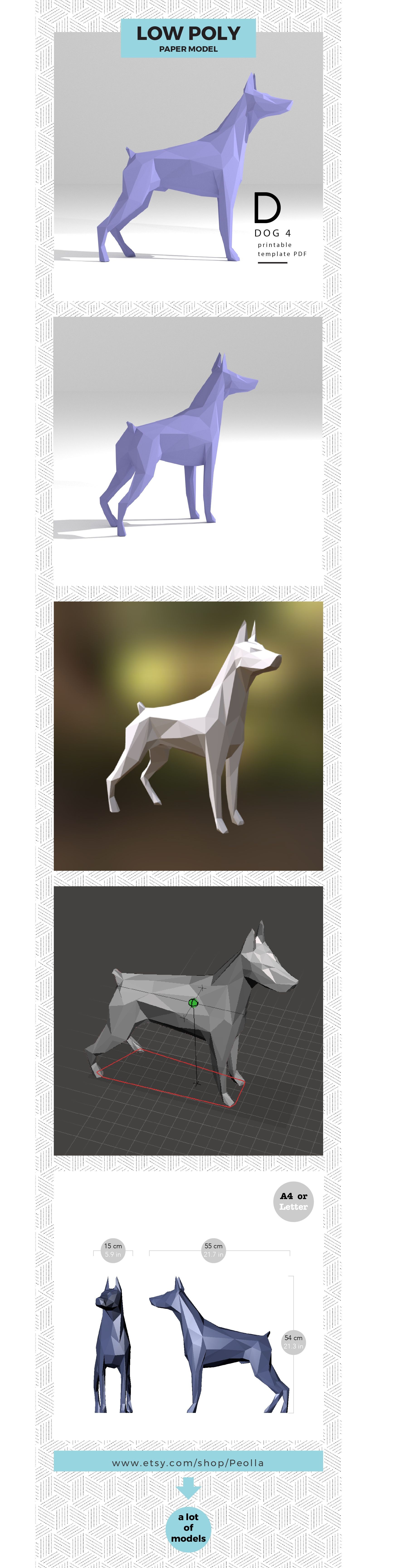 PDF Printable DIY Template Origami 3D Animal Paper Model Brain Trainer 