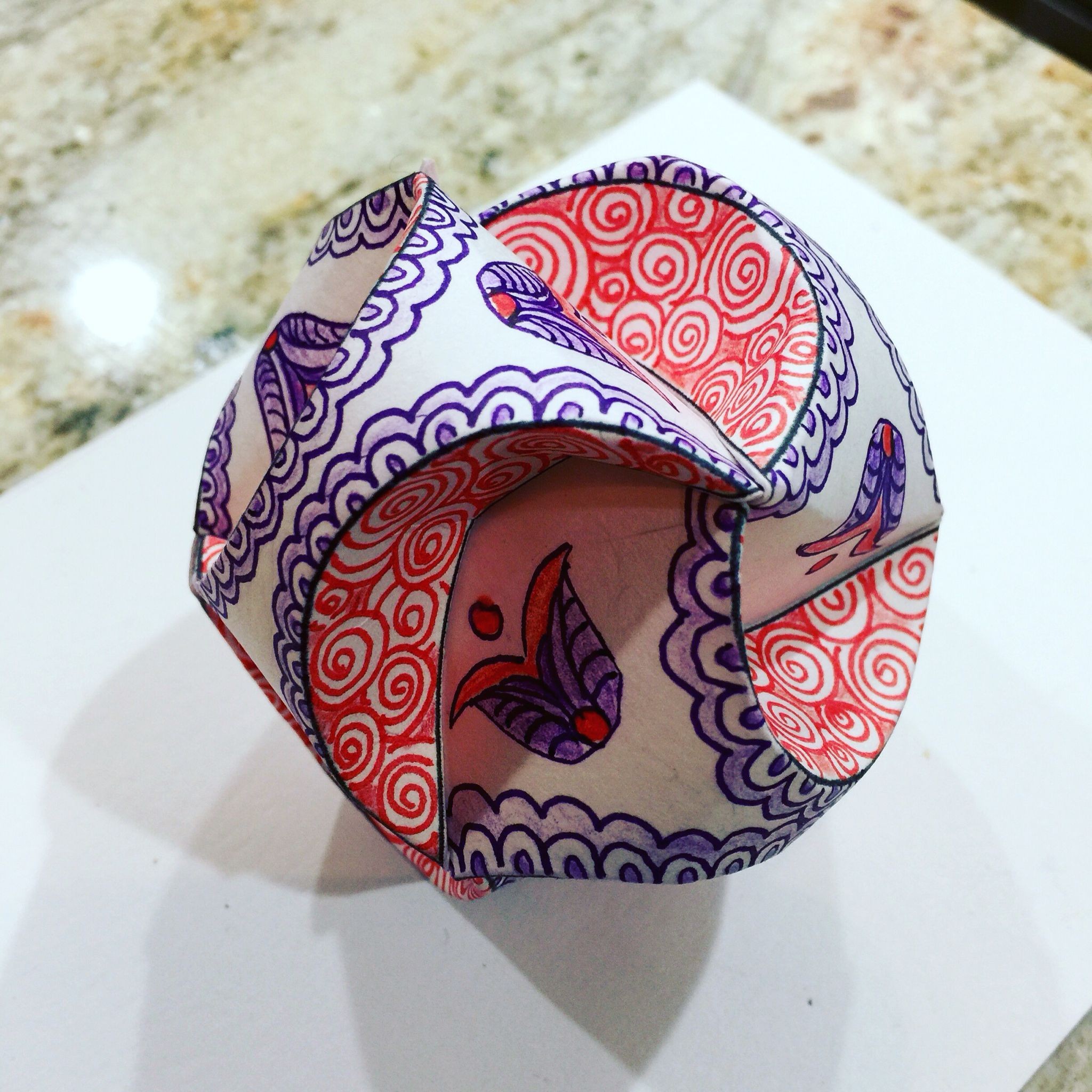 Papercraft Artists Triskele Paper Globe Red and Purple Crafts & Ideas