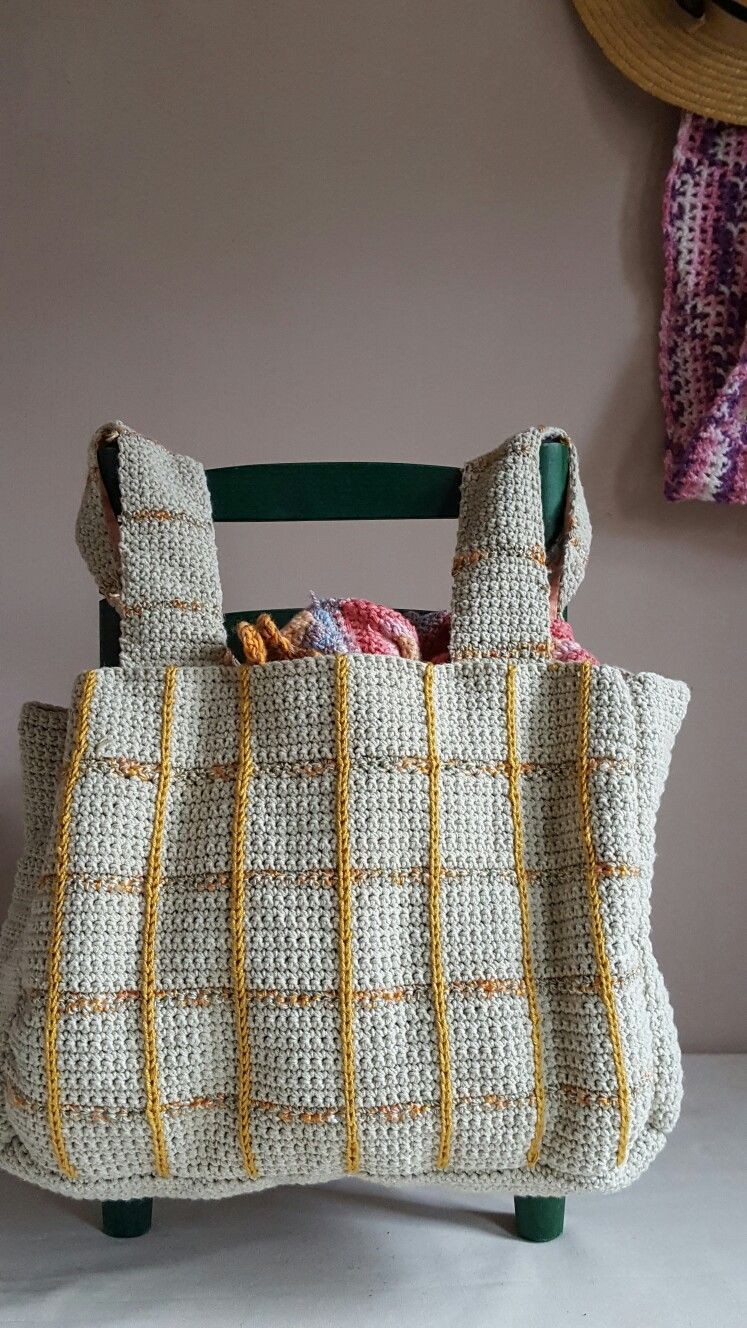 Papercraft Bag Gold Trim Crochet Holdall Pattern Crochet Graphy