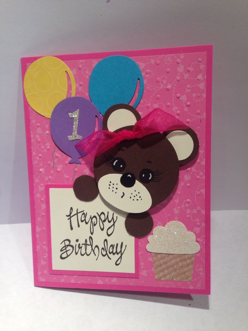 Papercraft Birthday Card Granddaughter 1st Birthday Card Cards I Made Pinterest