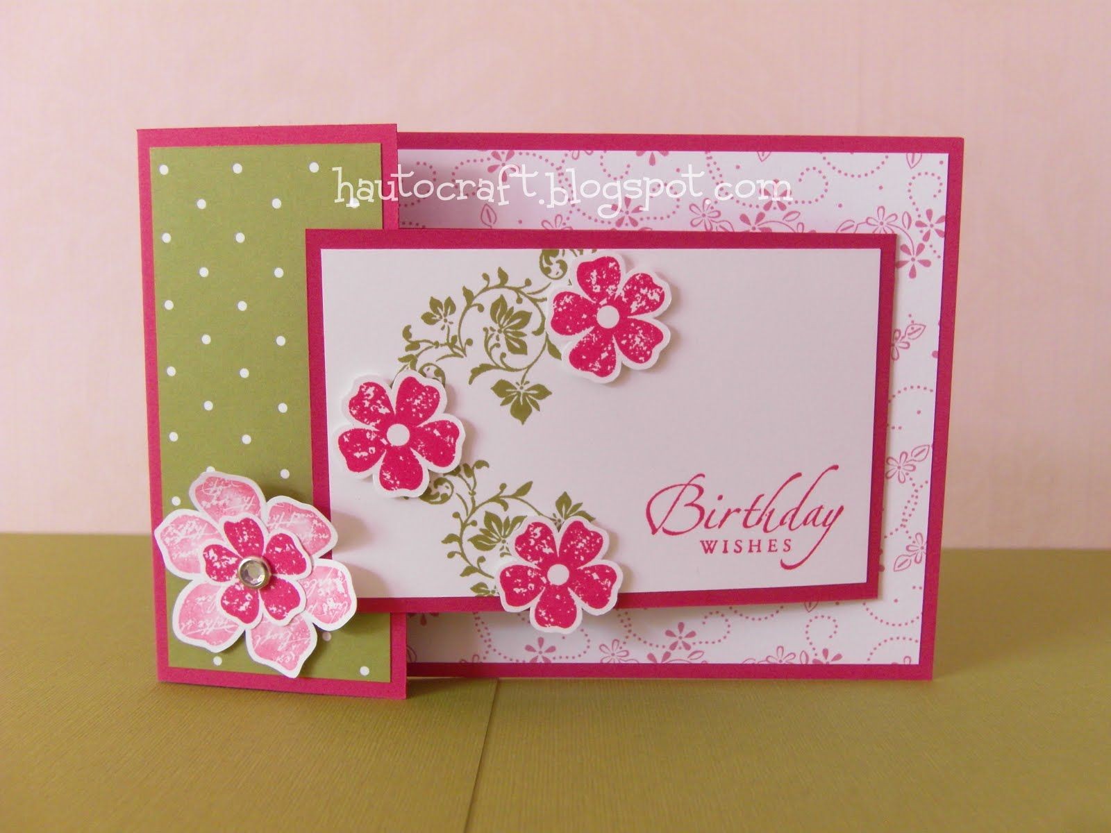 Papercraft Birthday Card Hau to Craft Saturday 3 April 2010 Love the Pink Colors