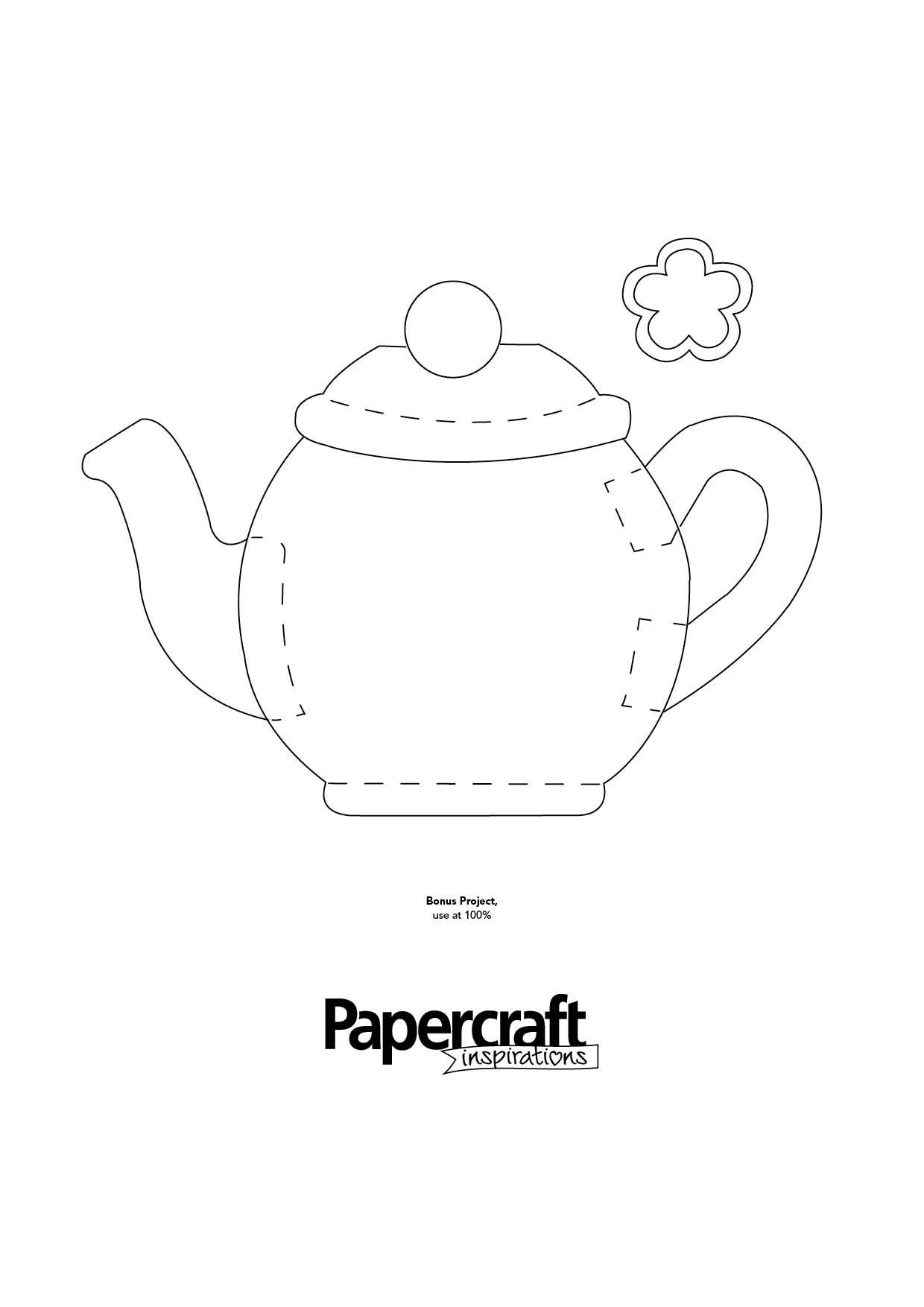 Papercraft Blog Tea Pot Shaped Template From Papercraft Inspirations Magazine Blog