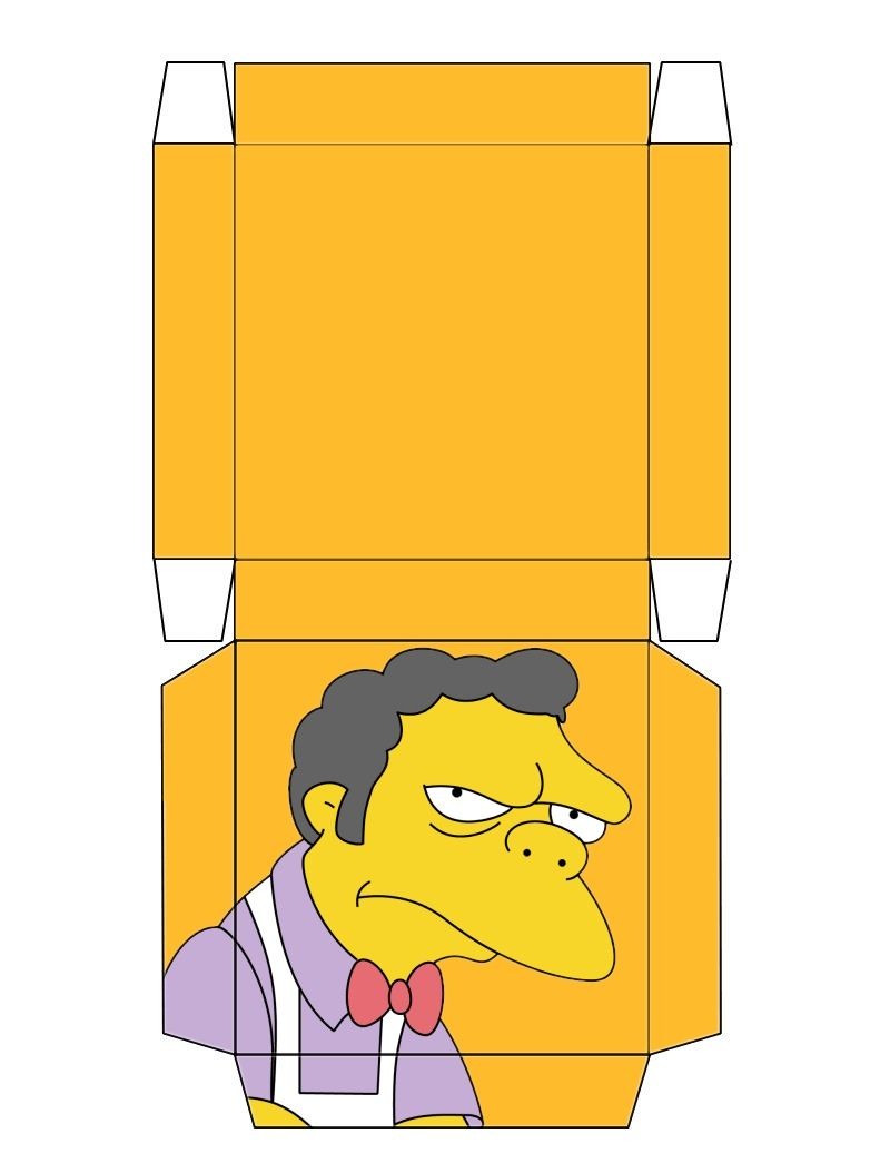 Papercraft Box the Simpsons "moe" Box Free to Use and Free to Share for
