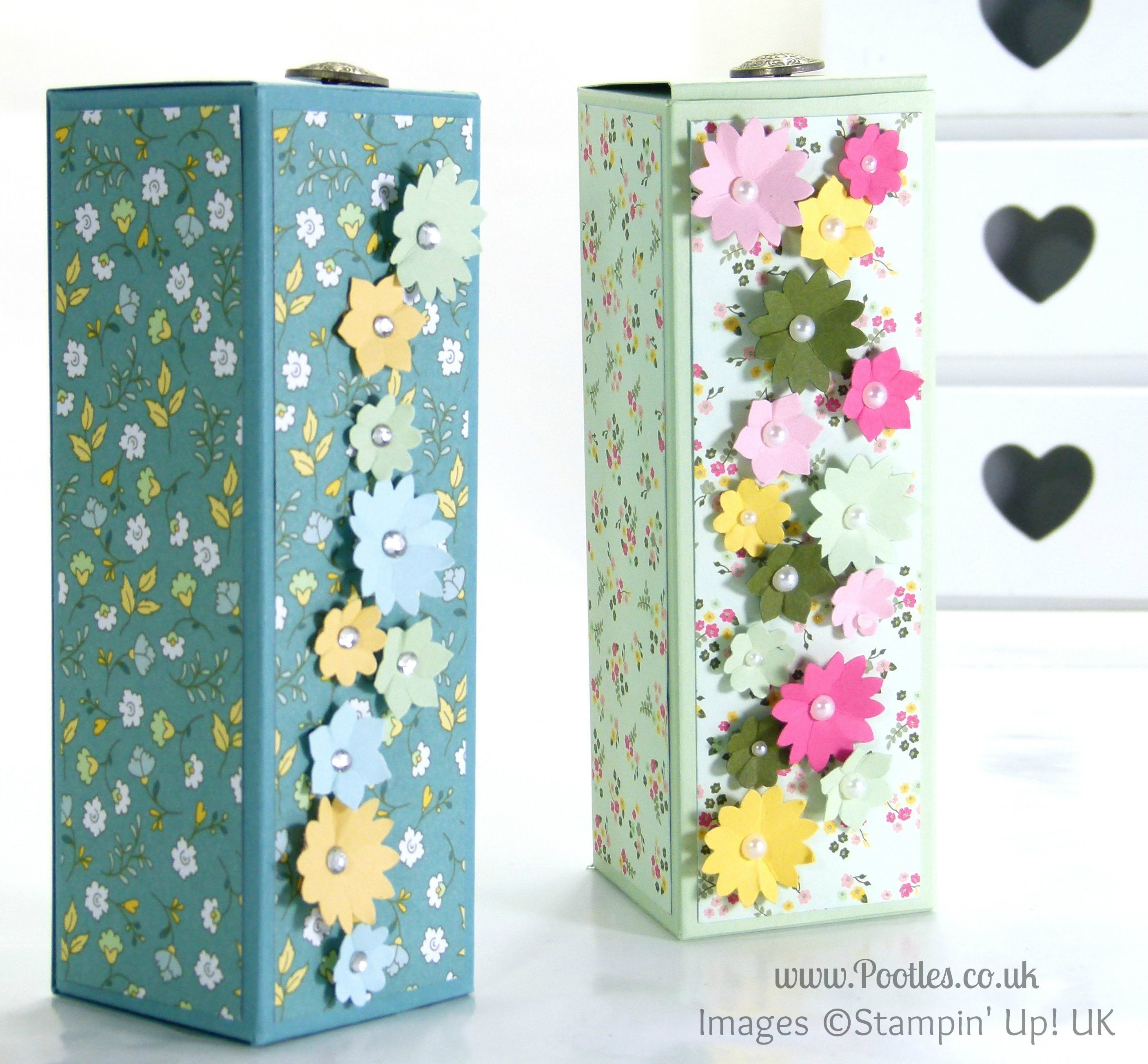 Papercraft Boxes Fold Flat Box Tutorial Using Stampin Up All Abloom Dsp