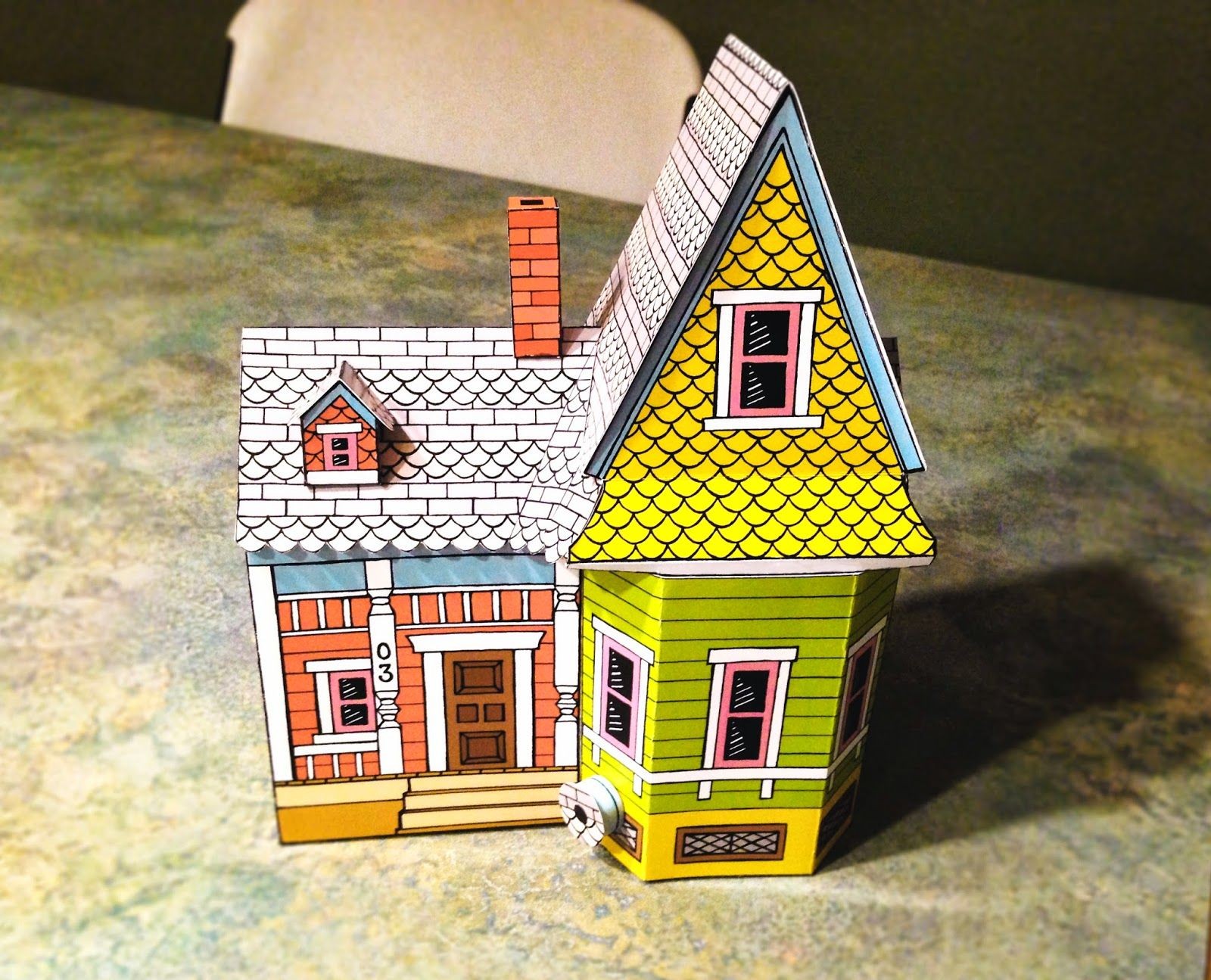 Papercraft Building Peach Bum Free Up House Printable Template On