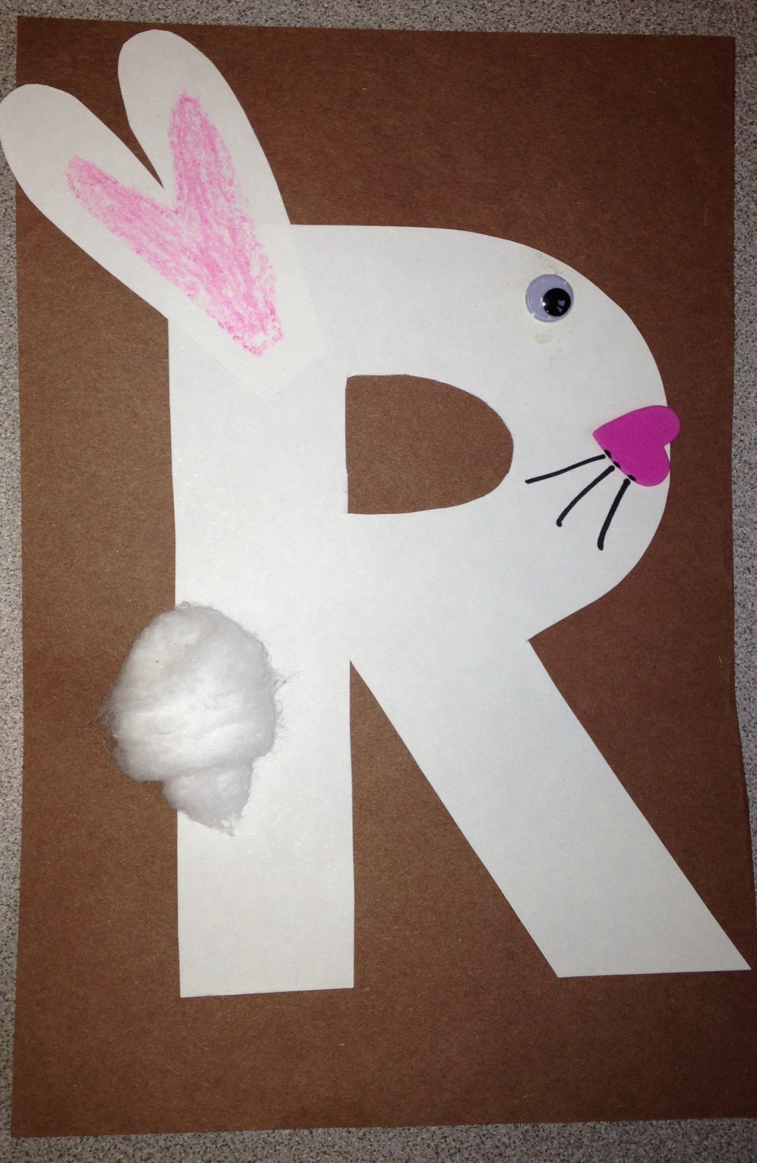 Papercraft Bunny Letter R Crafts for Preschoolers Preschool and Kindergarten