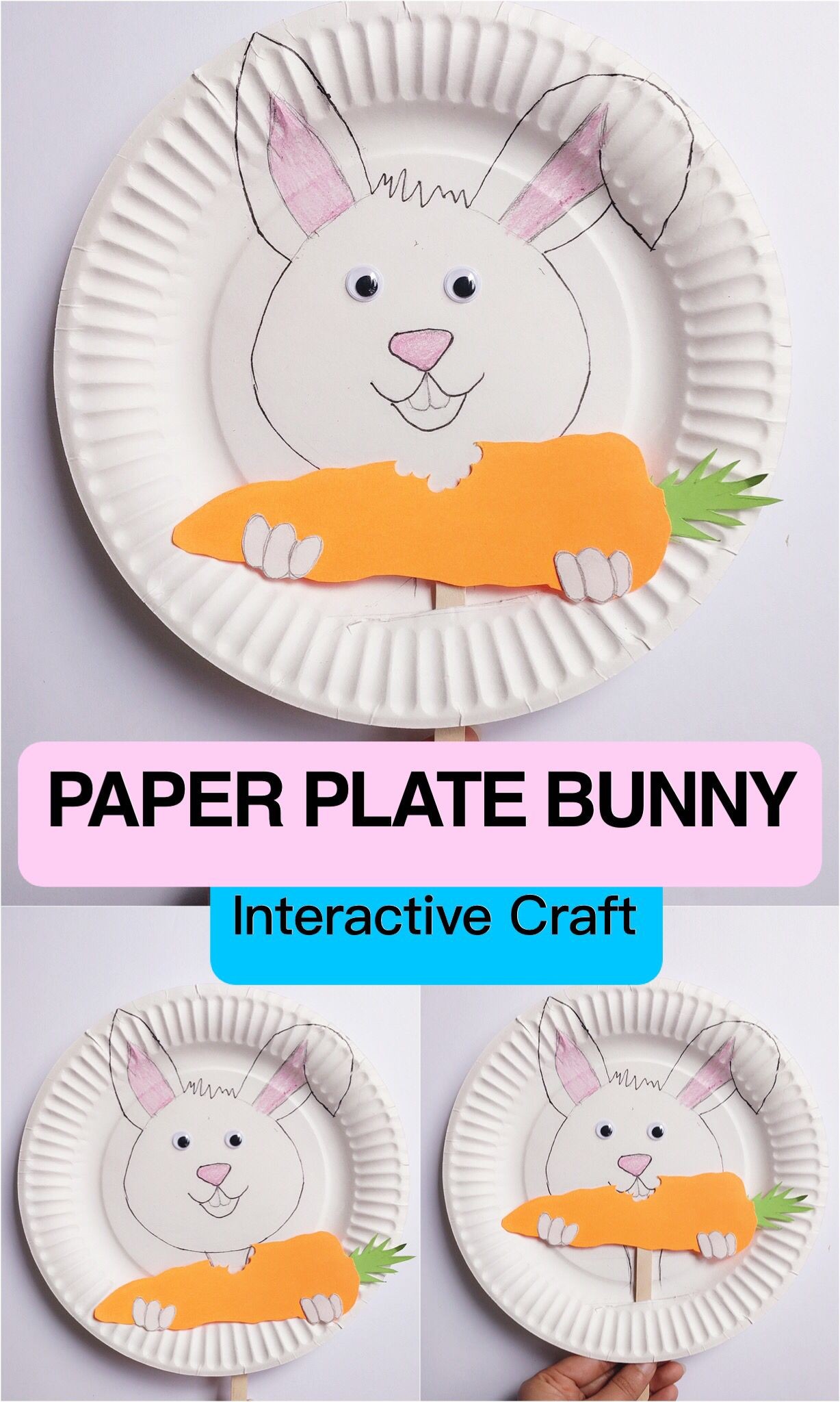 Papercraft Bunny Paper Plate Bunny Easter Craft Crafts for Kids
