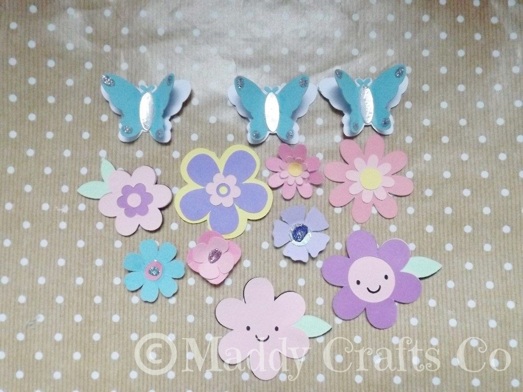Papercraft butterfly Flowers & butterflies Card Making toppers Scrapbook Embellishments