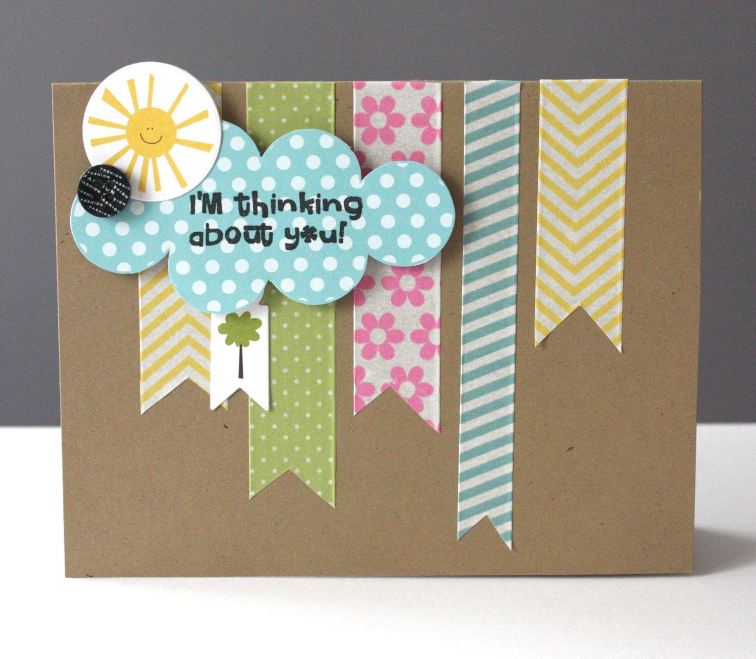 Papercraft Card Simple Thinking Of You Card with Washi Tape