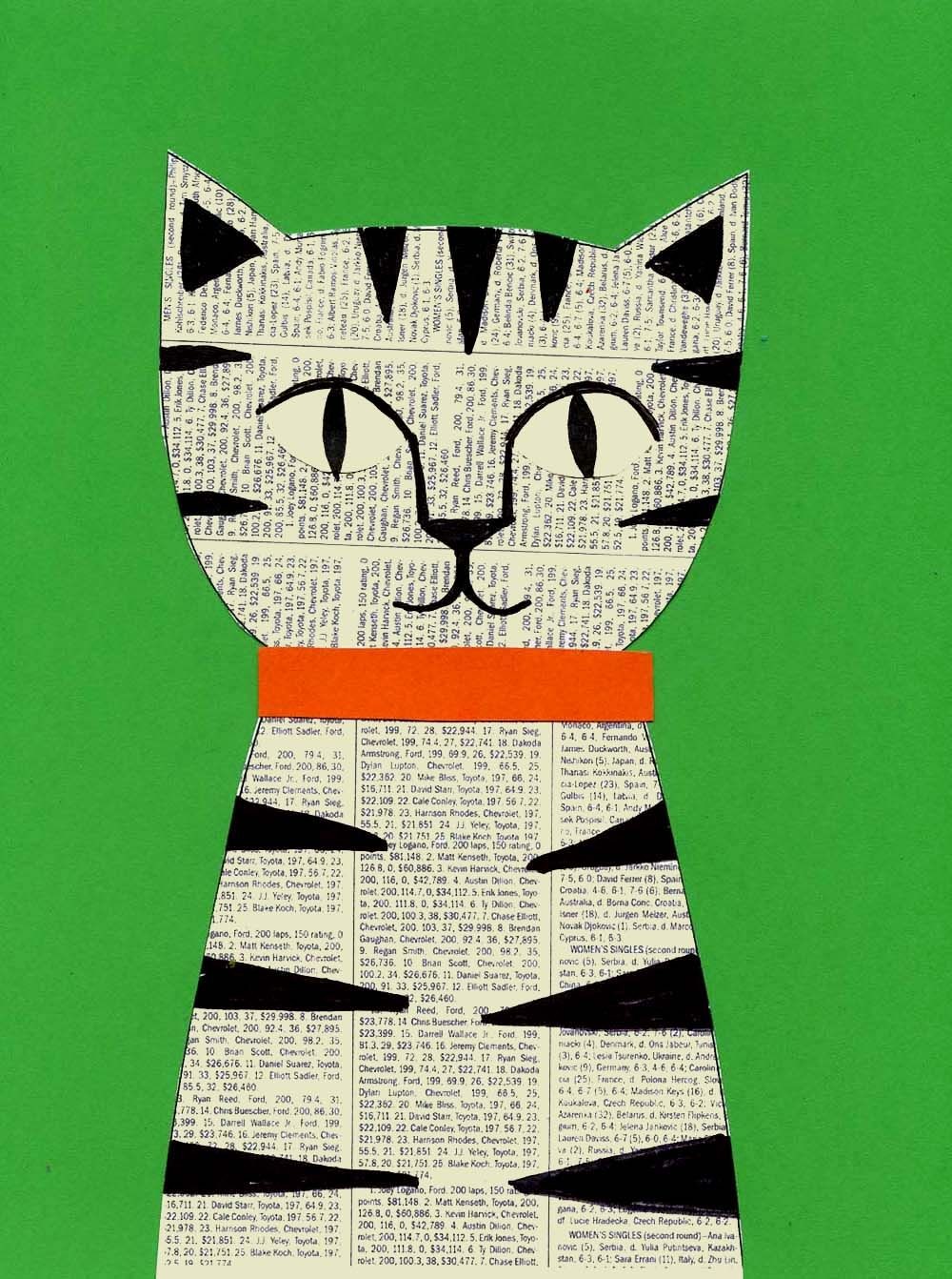 Papercraft Cat Newspaper Cat Collage Preschool Immediately