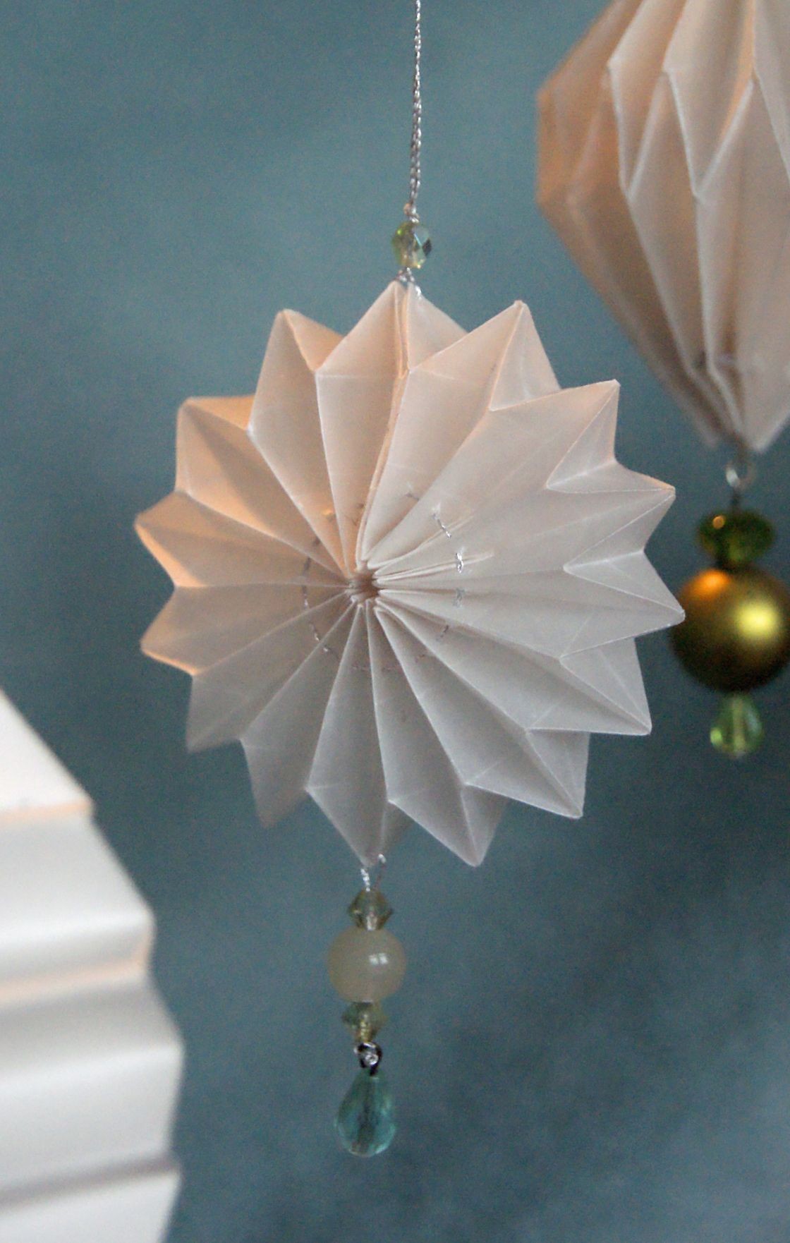 Papercraft Christmas Decorations origami Plissee Anhänger Dramaqueenatwork