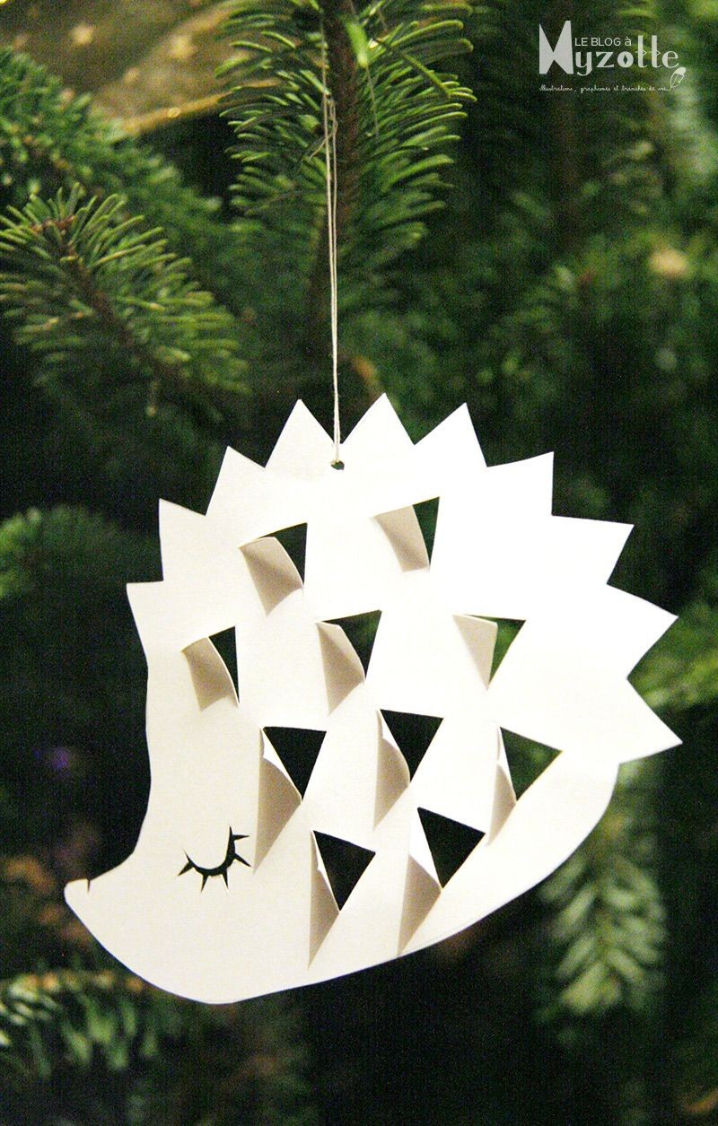 Papercraft Christmas ornaments Sweet Sweet Hedgehog for the Christmas Tree or Just A Lovely Craft
