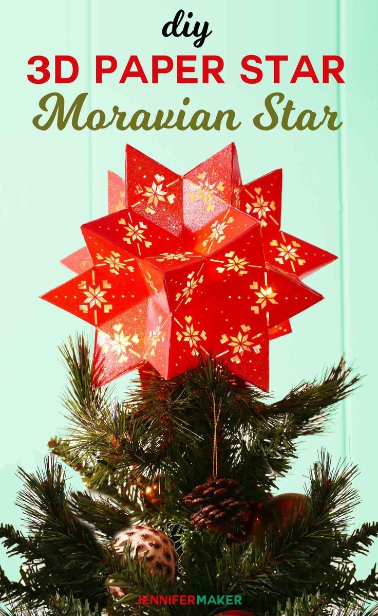Papercraft Christmas Tree Diy 3d Paper Star Moravian 20 Point Tree topper