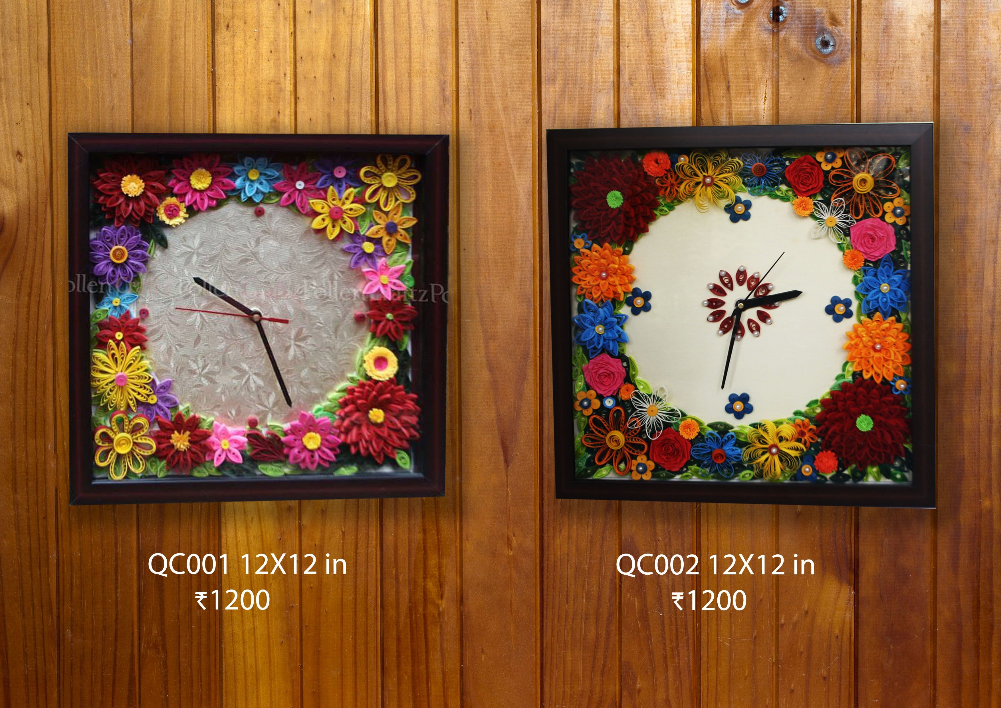 Papercraft Clock Floral Clock Designs Diy Paper Quilled Clocks