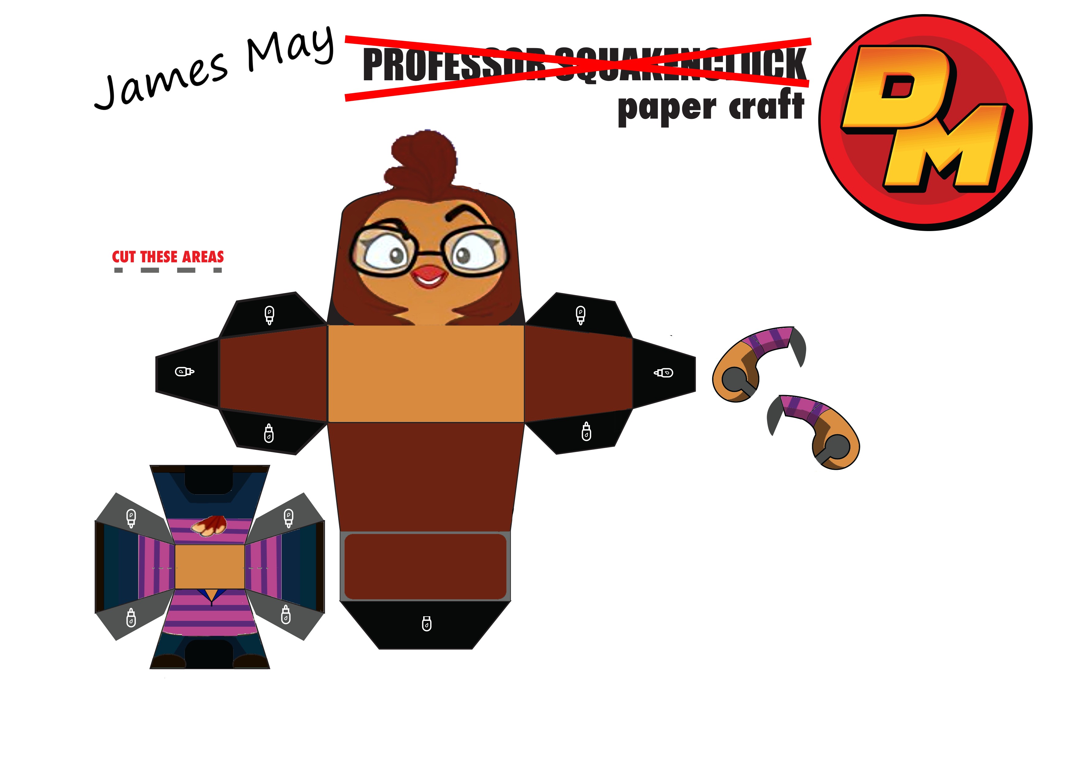 Papercraft Computer James May Professor Squawkencluck Custom Papercraft From Danger