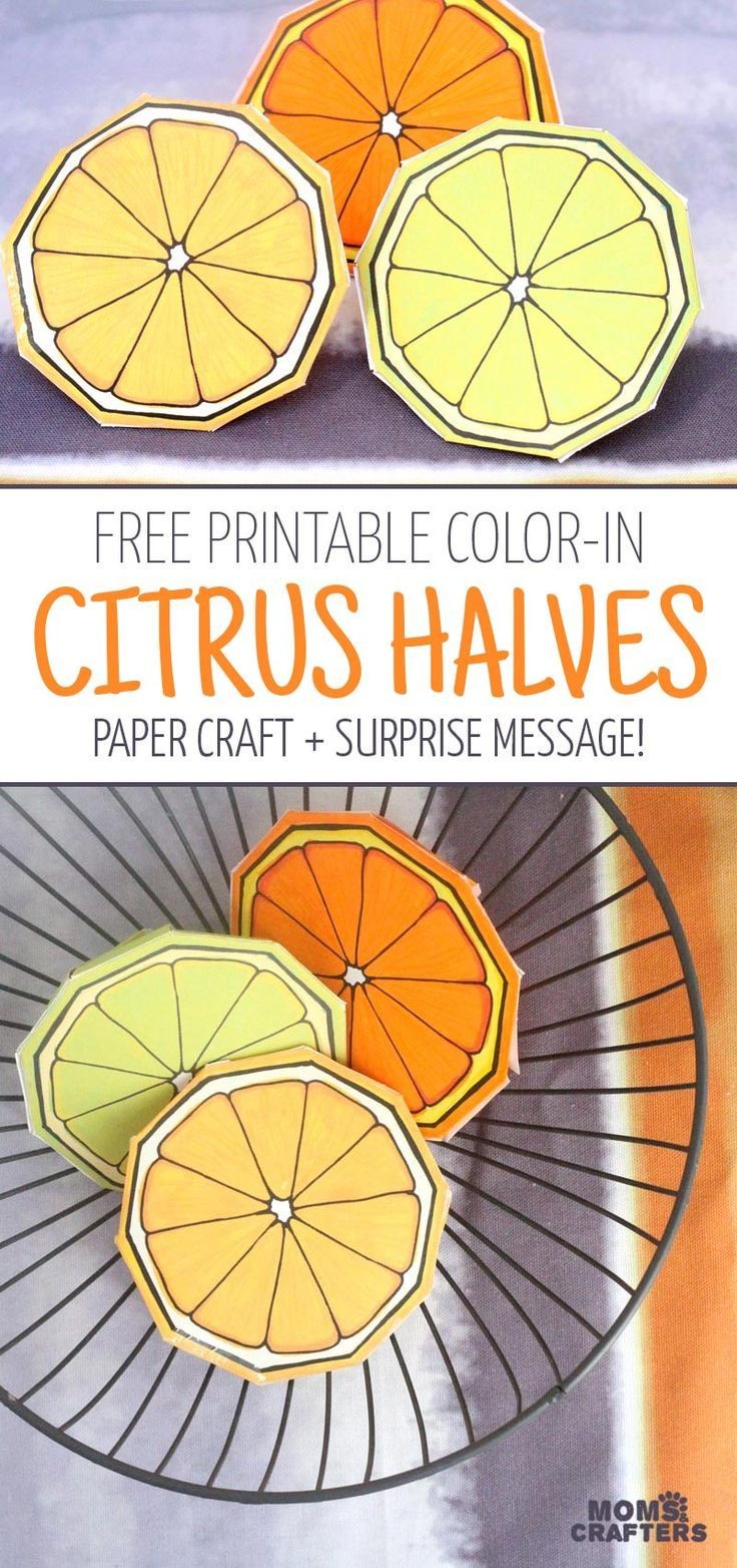 Papercraft Crown Turn these Coloring Pages Into Citrus Slices