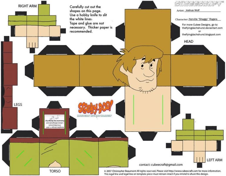 Papercraft Cube Sd1 Shaggy Rogers Cubee by theflyingdachshund ...