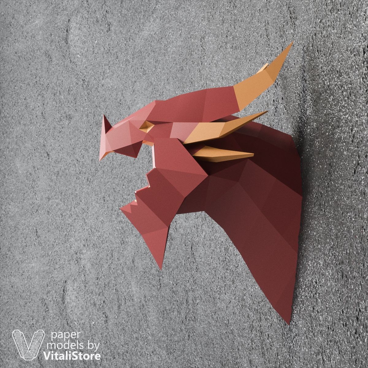 Papercraft Deer Deathwing Dragonlord Diy Papercraft Dragon Wall Decor