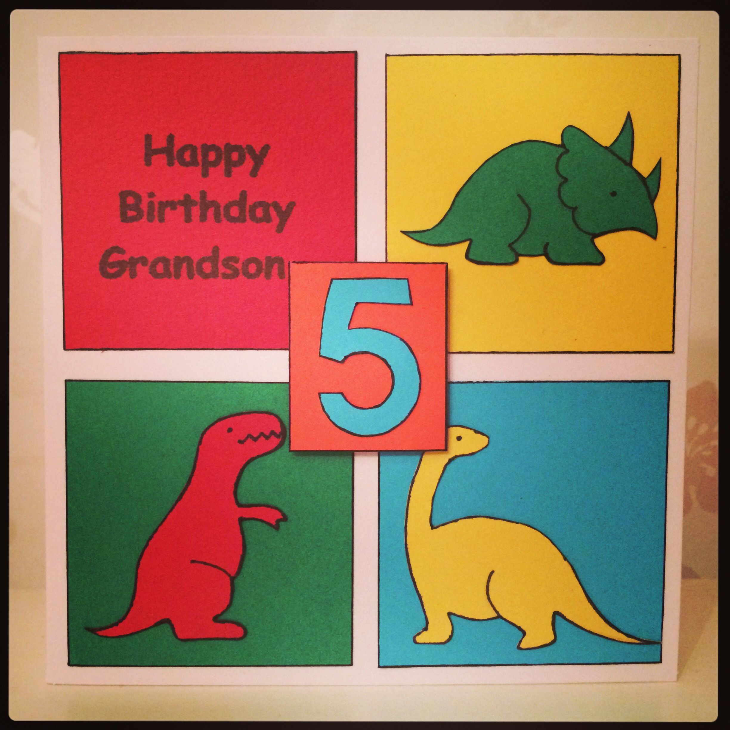 Papercraft Dinosaur Handmade 5th Birthday Dinosaur Card My Handmade Cards