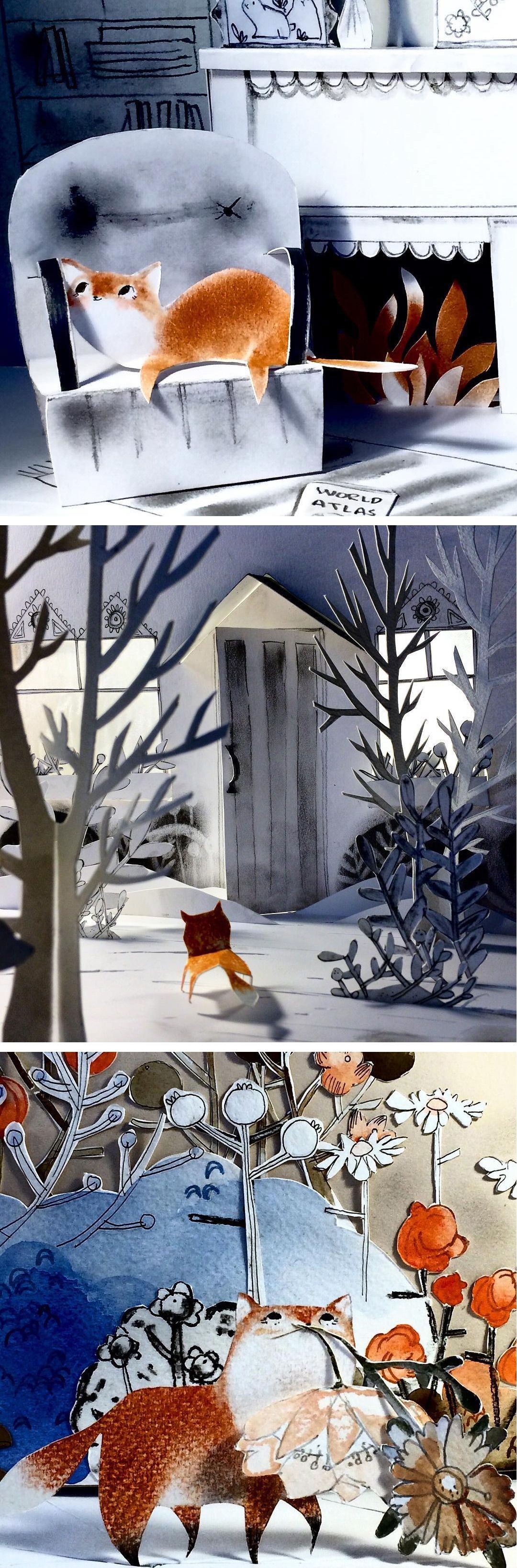 Papercraft Diorama Cut Paper Dioramas Chronicle the Storybook Adventures Of A Fox