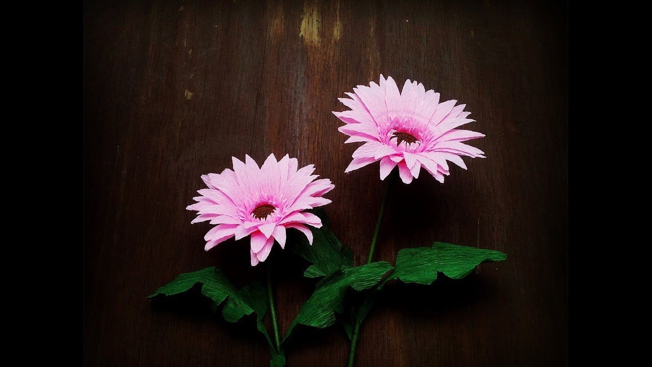 Papercraft Flower How to Make Gerbera Flower From Crepe Paper Craft Tutorial