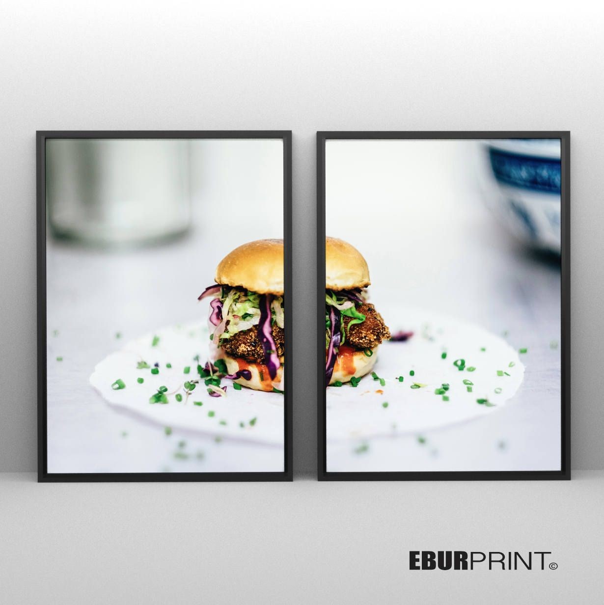 Papercraft Food Hamburger Art 2 Food Print Beef Printable Poster Digital