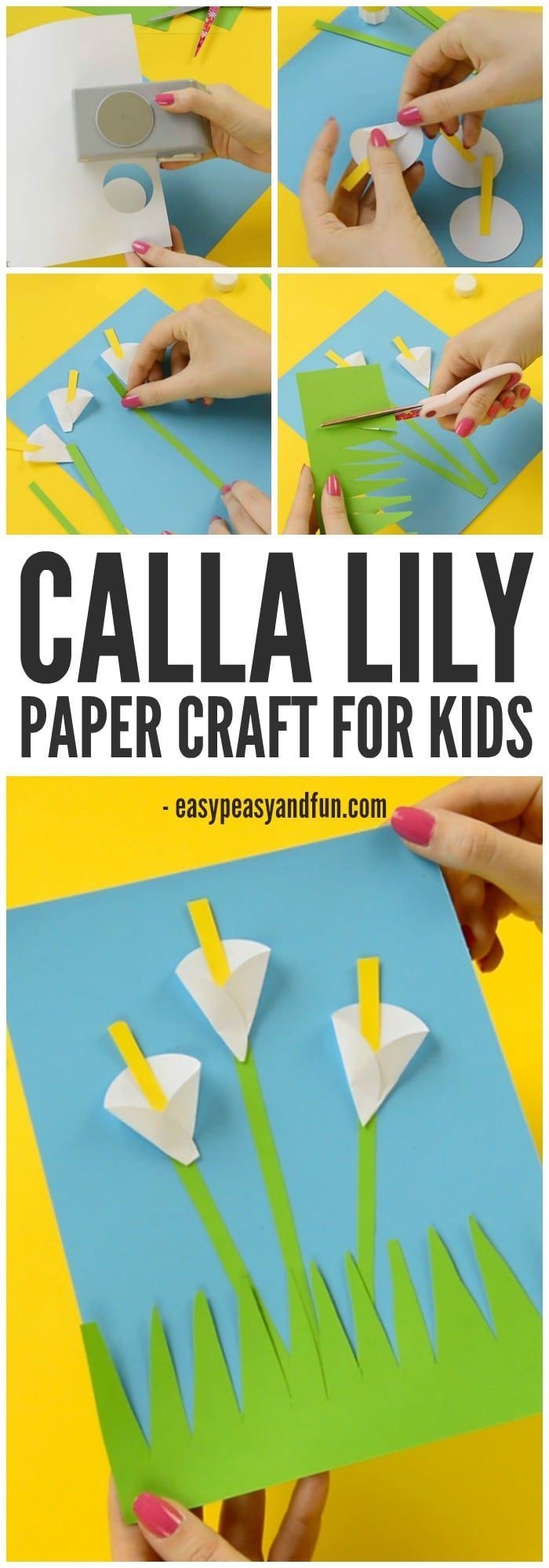 Papercraft for Children Calla Lily Paper Craft Flower Craft Ideas