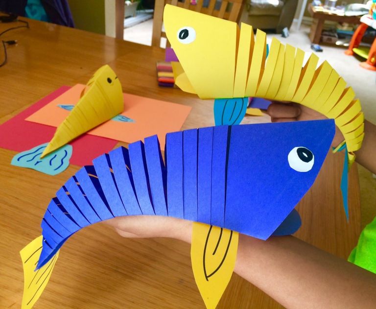 Papercraft for Children How to Make Moving Fish Paper Craft - Printable ...