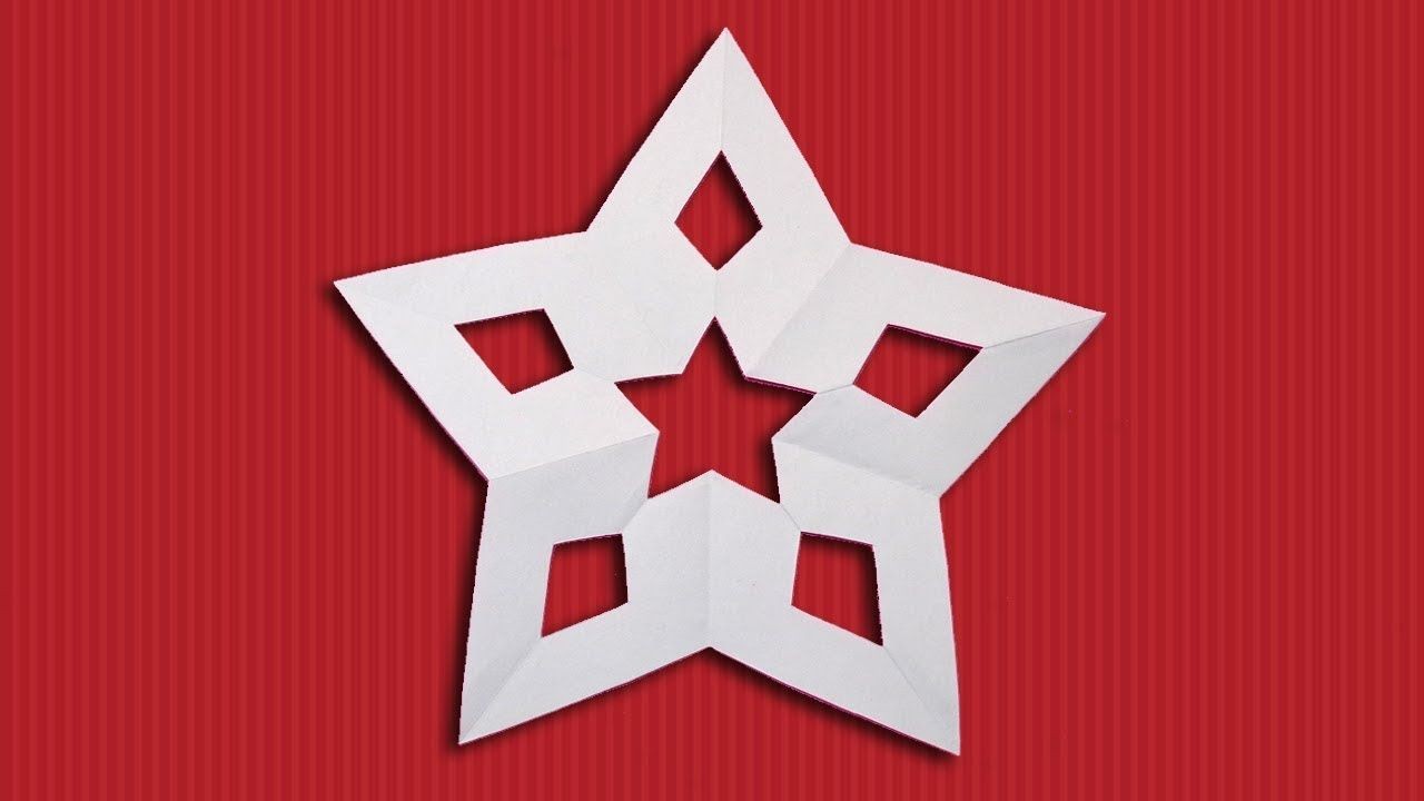 Papercraft for Christmas How to Make Christmas Star Snowflakes Pattern Out Of Color Paper