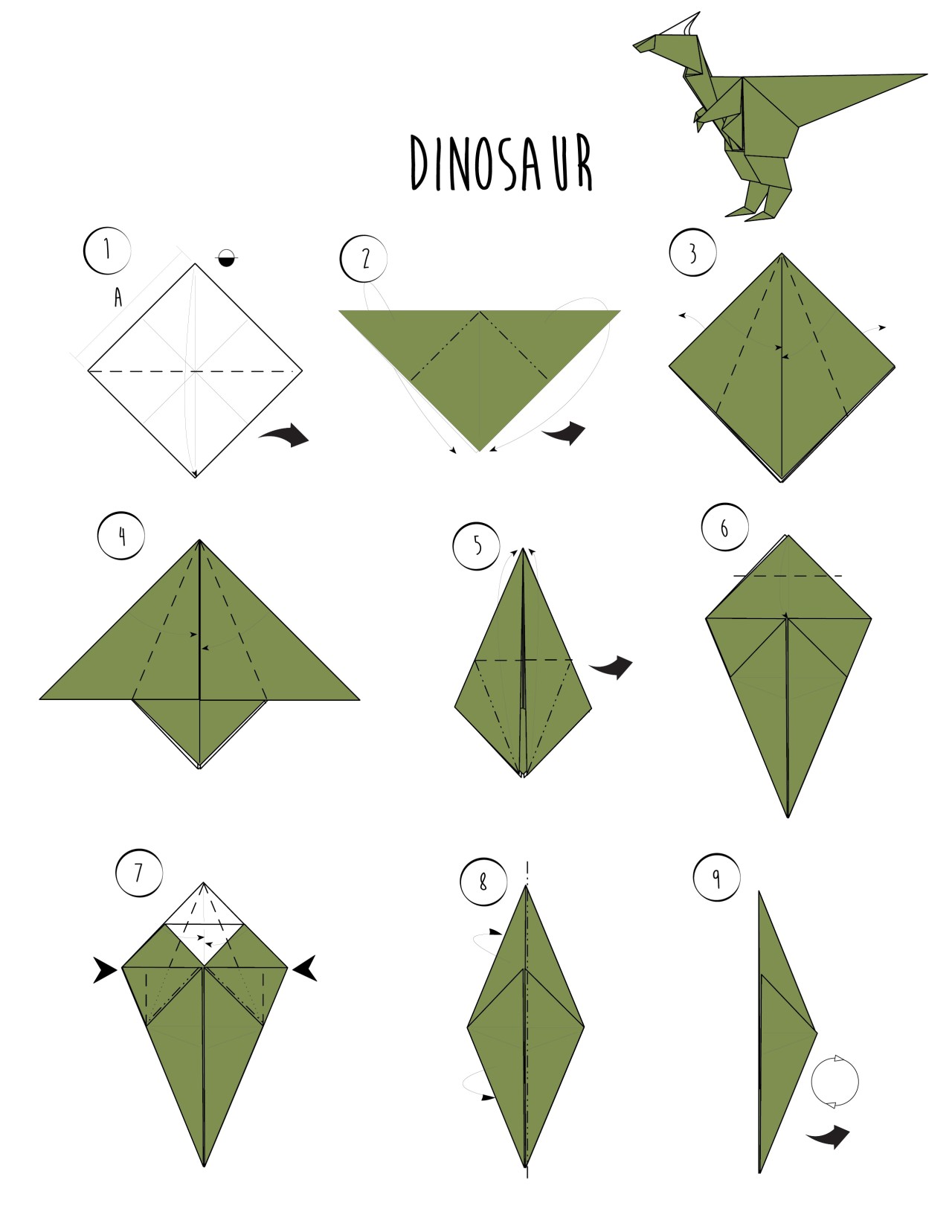 Papercraft Frog Wikihow — Rawr origami Dinosaur and 2 More Ways to Make