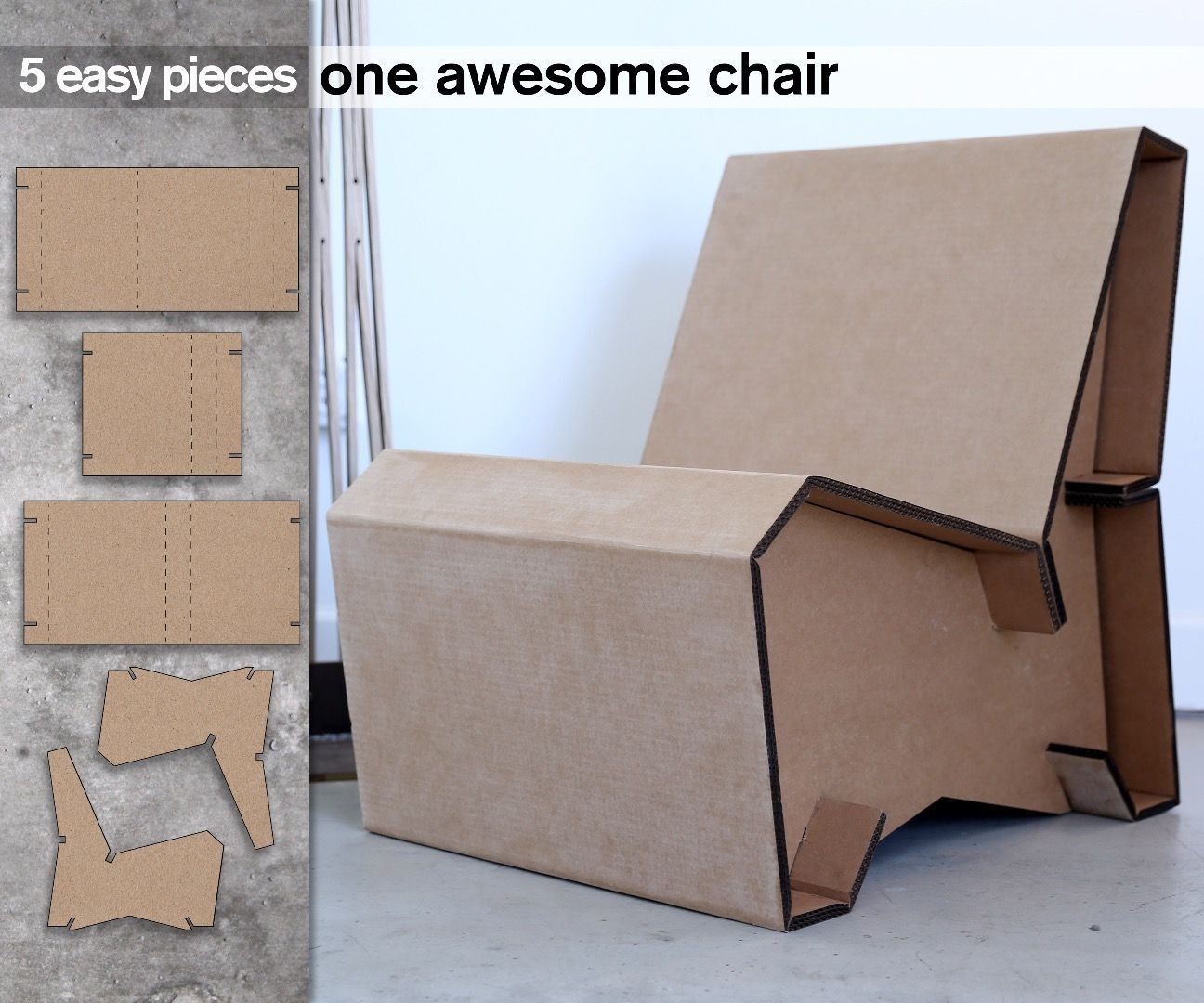 Papercraft Furniture 5 Piece Cardboard Lounge Chair Method Pinterest