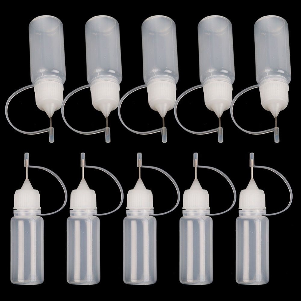 Papercraft Glue 10pcs 10ml Glue Applicator Needle Squeeze Bottle for Paper Quilling