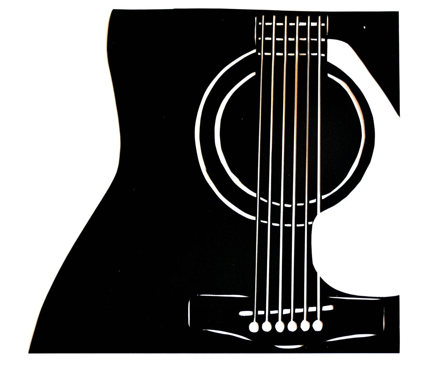 Papercraft Guitar Studio Silhouette Of A Man Kissing A Guitar Description From