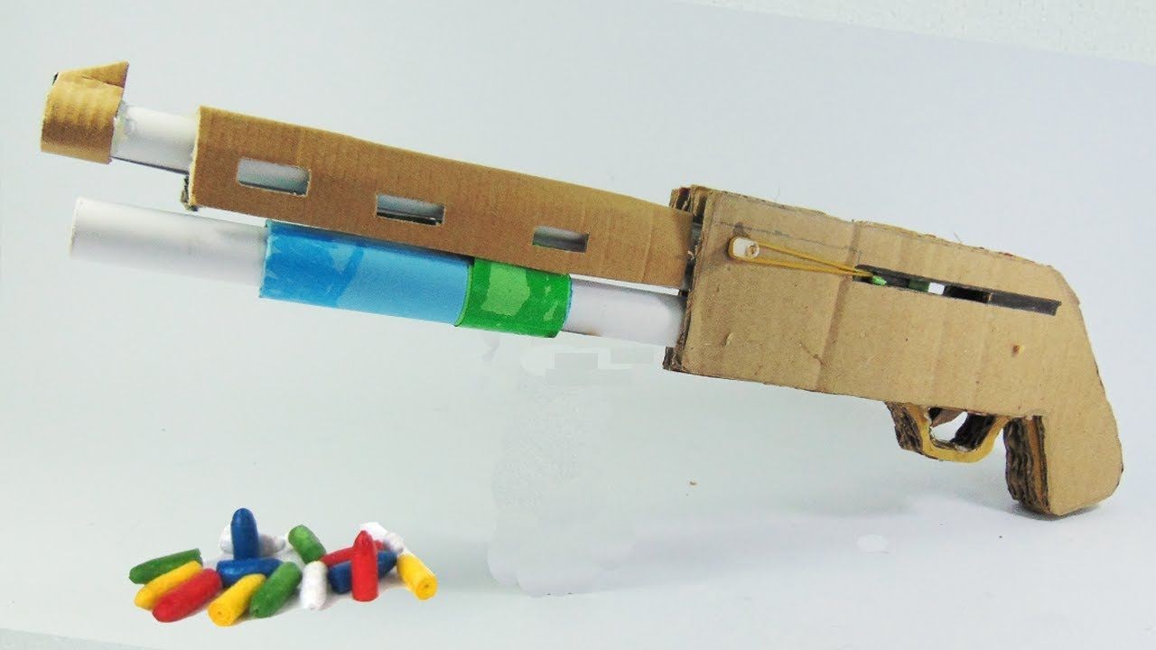 Papercraft Gun How to Make Shotgun that Shoots Bullets From Cardboard Cardboard