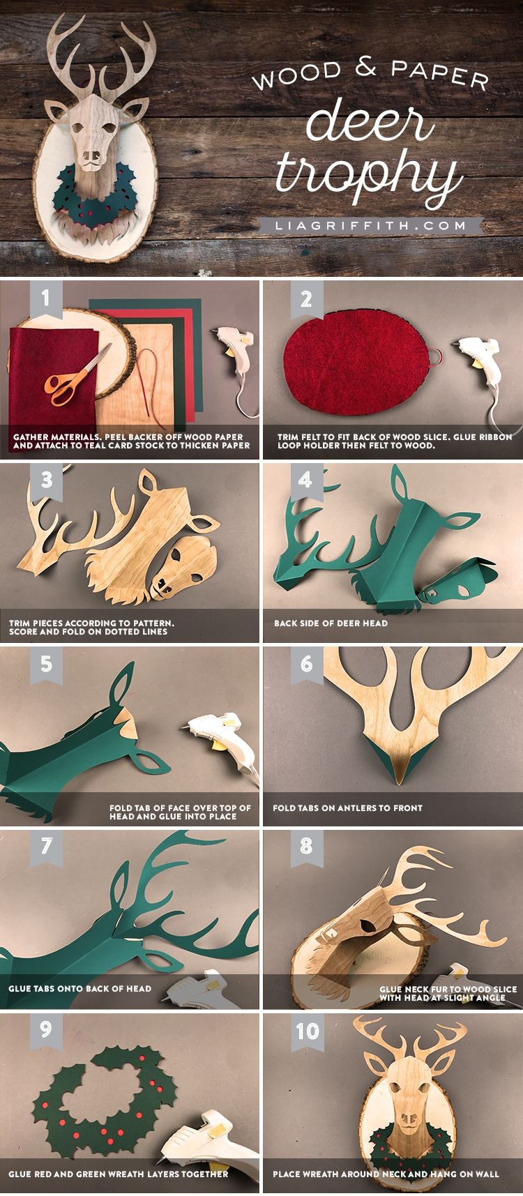 Papercraft Ideas for Christmas Diy Paper Deer Head Pinterest