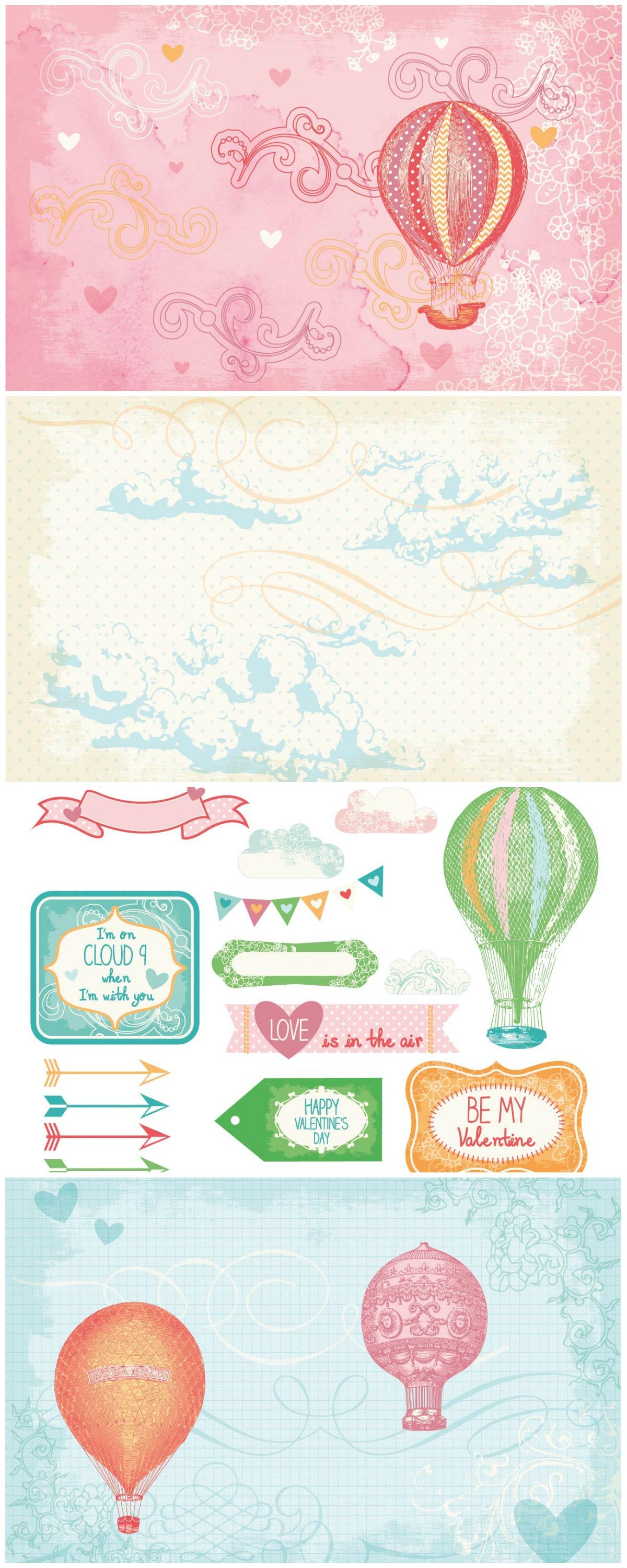 Papercraft Inspiration Hot Air Balloons Free Printable Papers and toppers