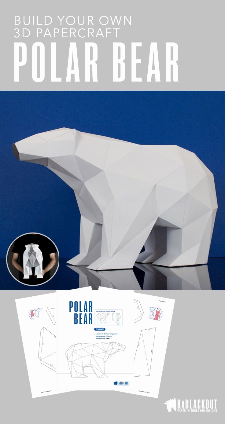 Papercraft Link My Deco 3d Polar Bear Template Low Poly 3d Papercraft Templates