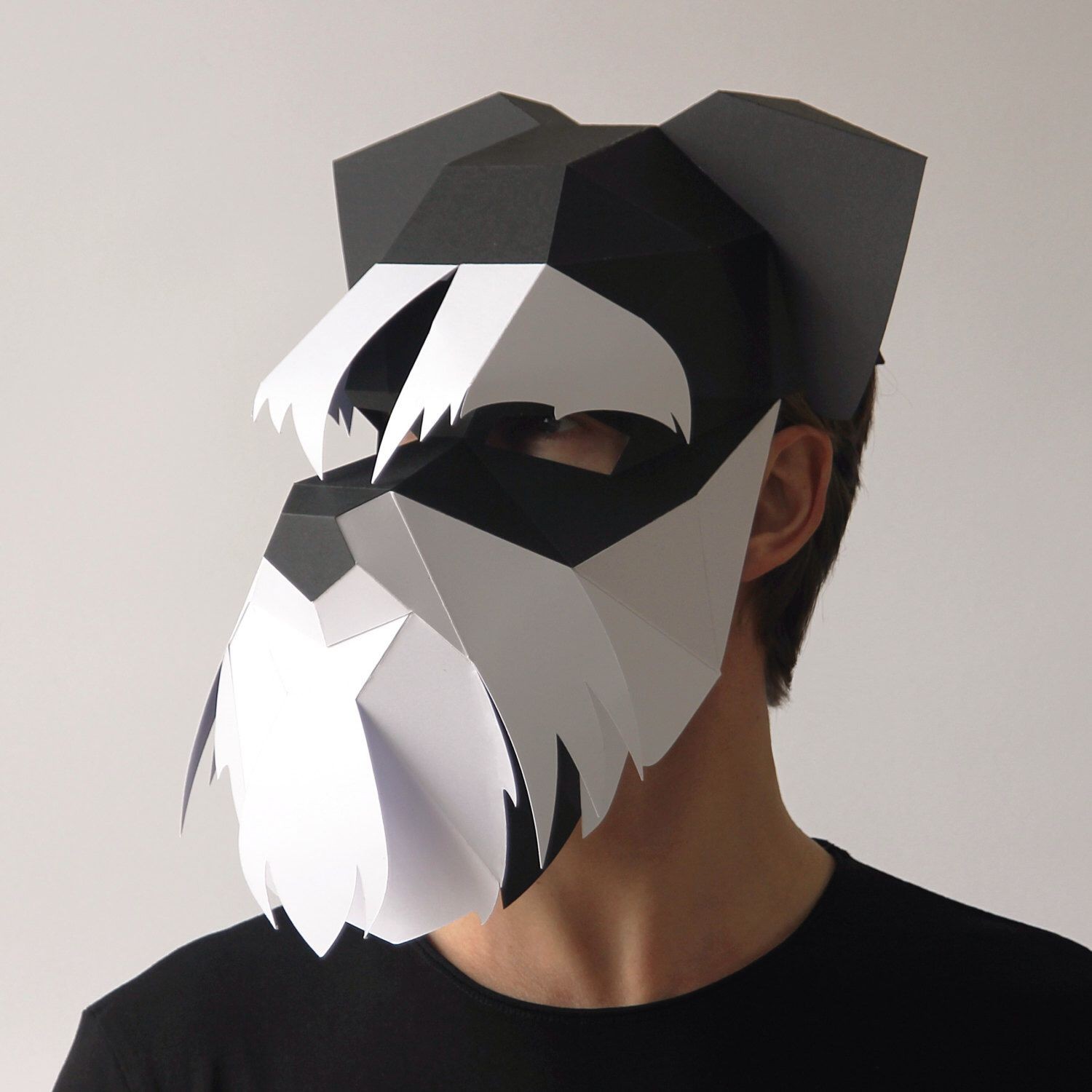 Papercraft Mask Dog Mask Build Your Own Schnauzer 3d Dog Mask From Card Using