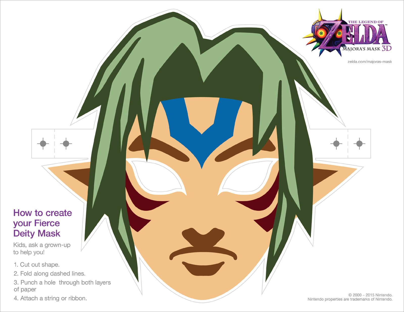 Papercraft Masks Fierce Deity the Legend Of Zelda Majora's Papercraft Mask