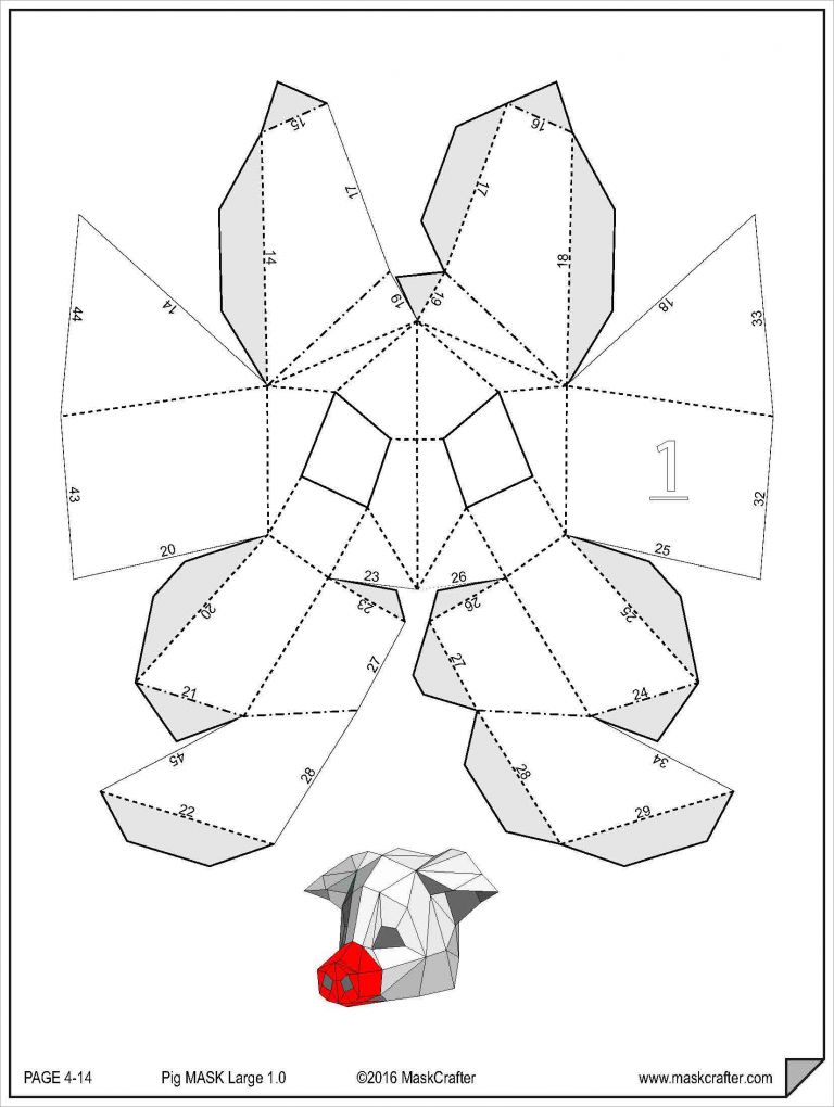 Papercraft Masks Pig Mask Papercraft Template Printable Papercrafts