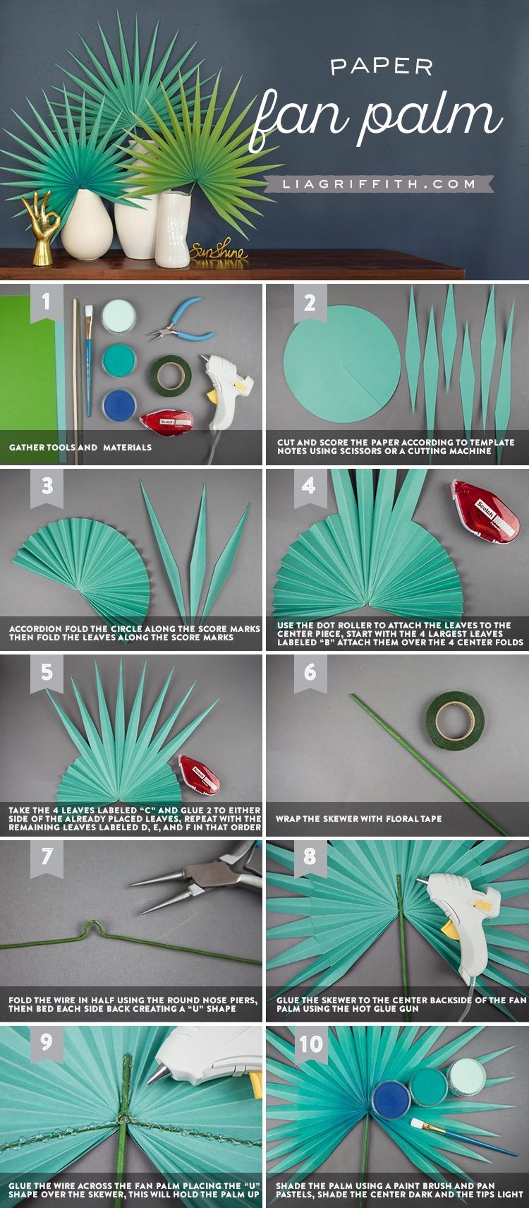 Papercraft Materials Create Your Own Paper Fan Palm for Summer Art