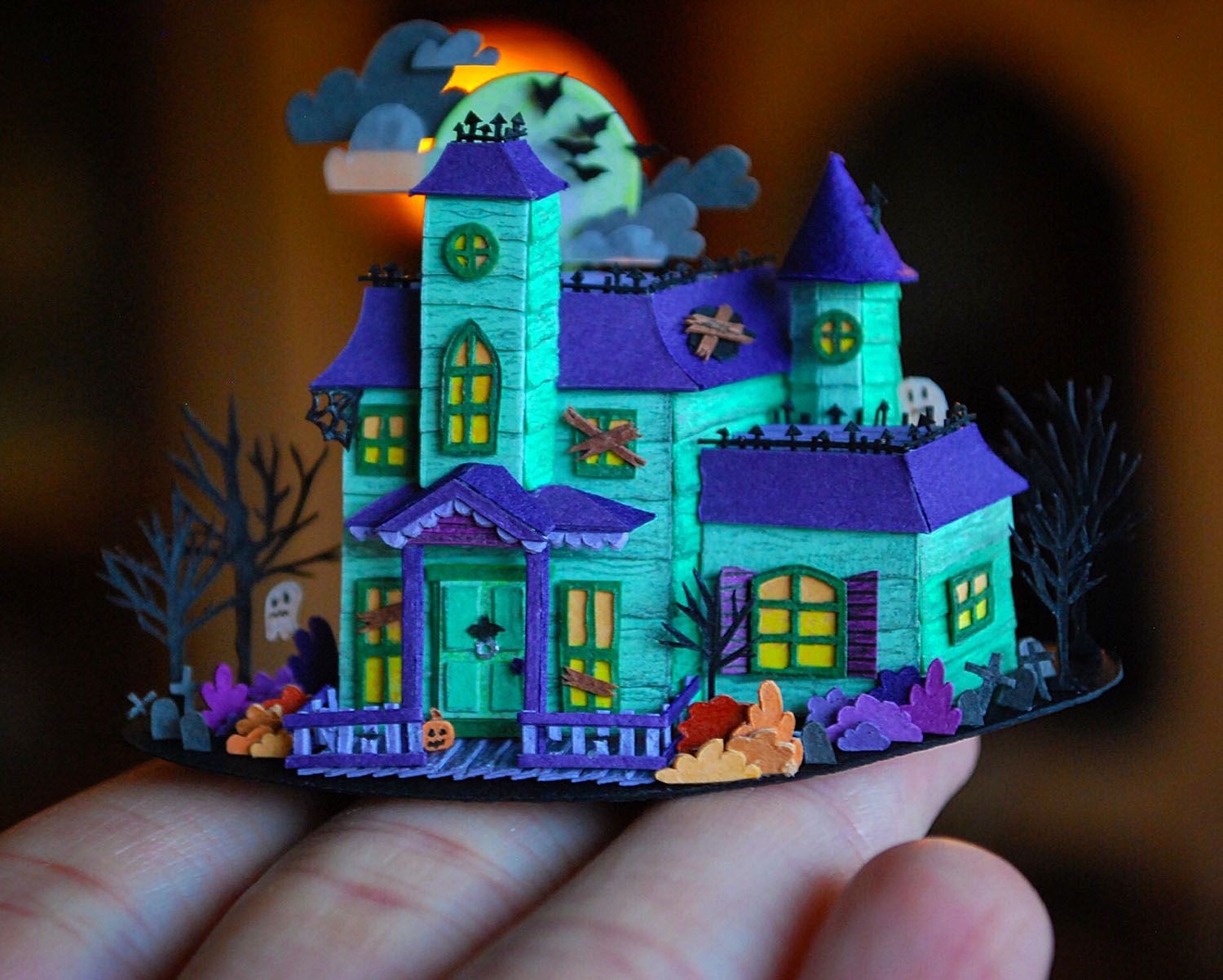 Papercraft Miniatures Wonderfully Vibrant Miniature Paper House Series by Cameron Garland