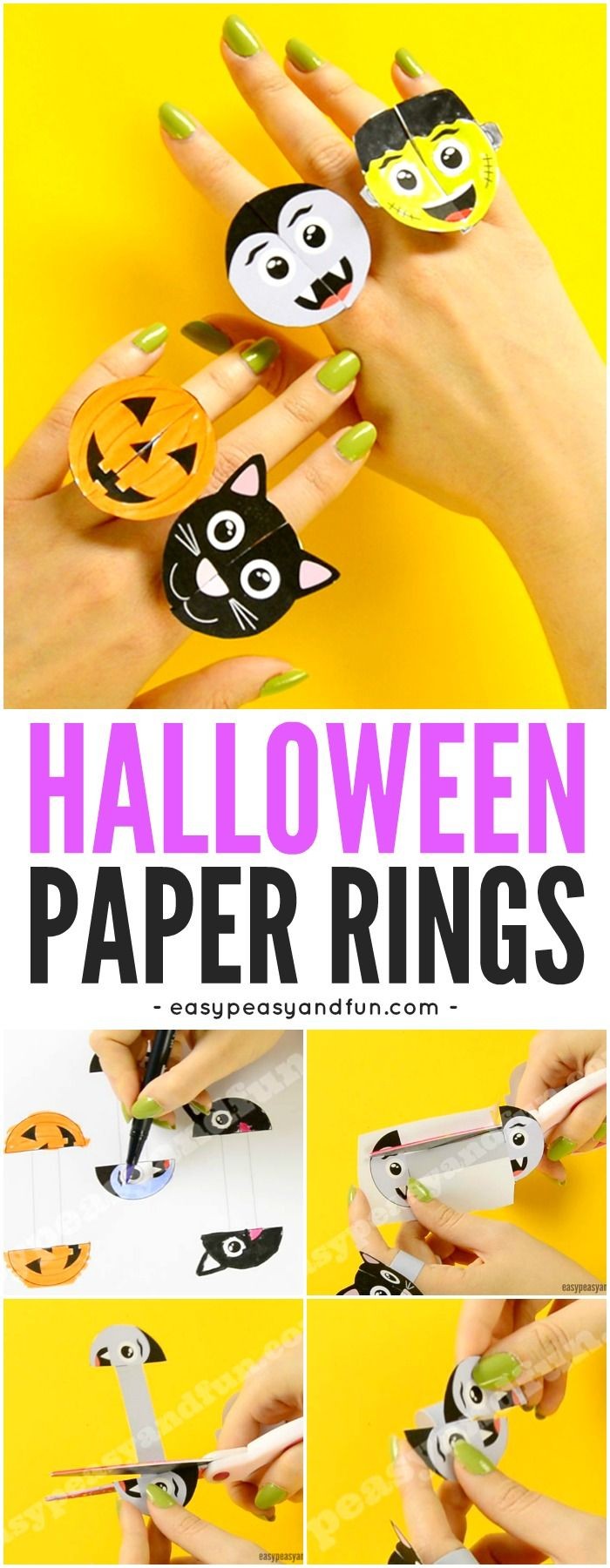Papercraft Monsters Halloween Monsters Paper Rings
