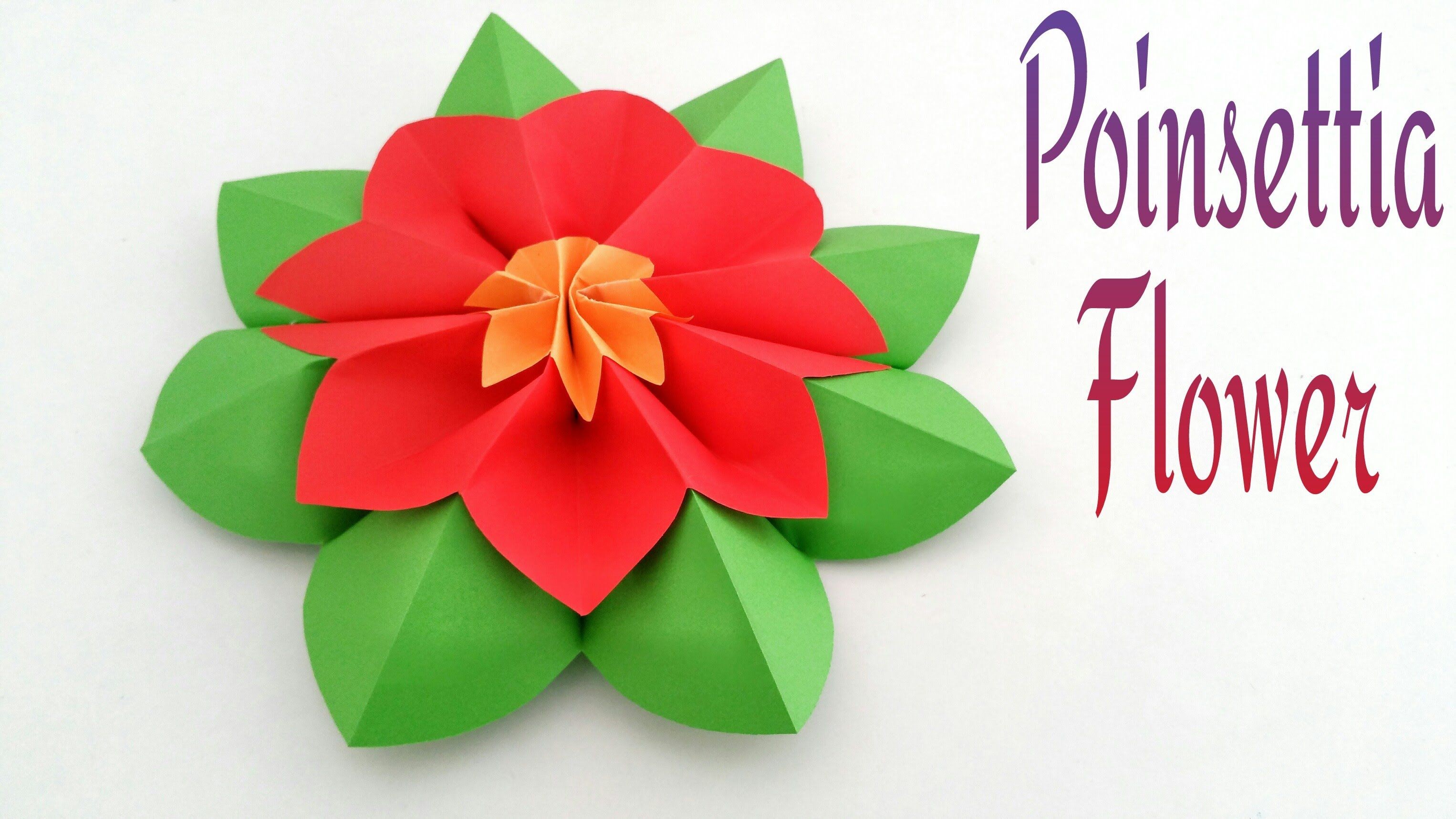 Papercraft origami Flowers How to Make A Beautiful "poinsettia Flower" origami Craft