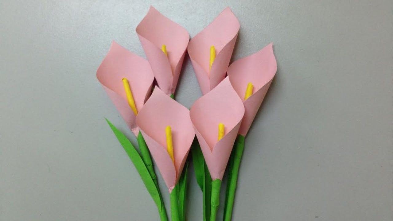 Papercraft origami Flowers How to Make Calla Lily Paper Flower Papercraft Pinterest