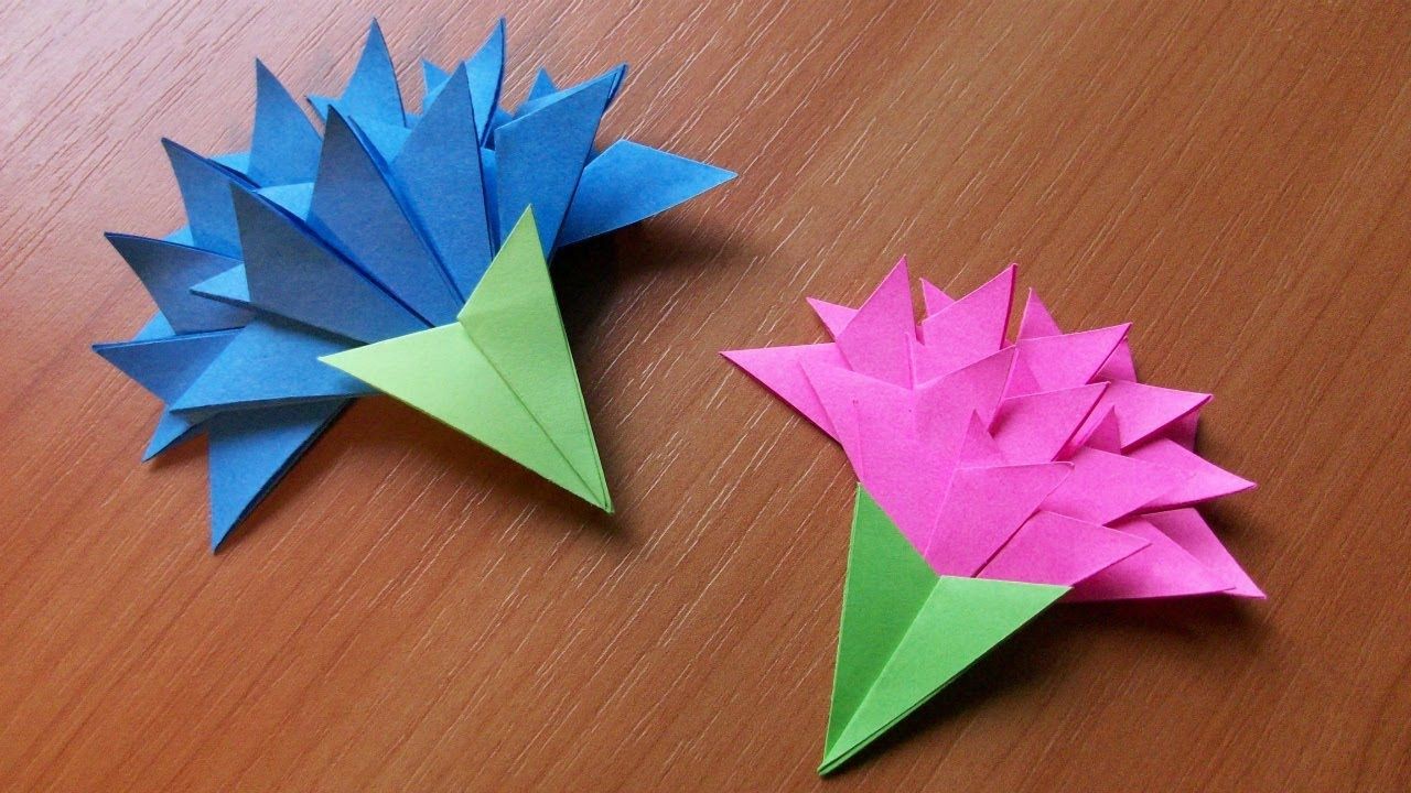 Papercraft origami Flowers How to Make Easy Paper Flowers for Greeting Card Handmade Decoration