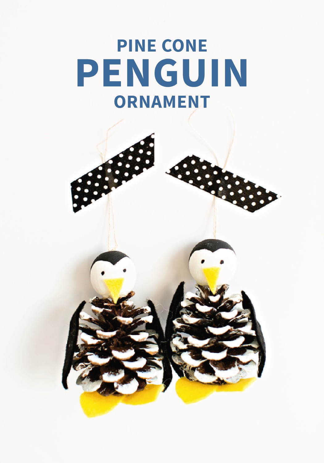Papercraft Penguin Cute Pine Cone Penguin ornament Craft